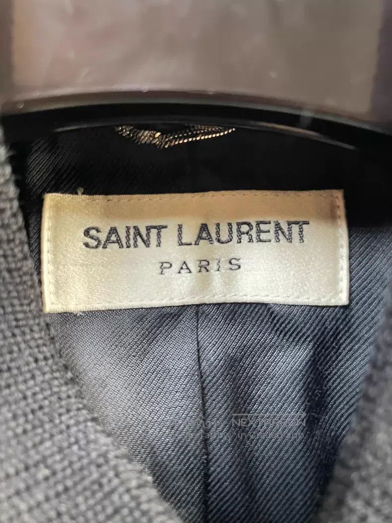 Saint Laurent Paris Saint Laurent Paris Navy Blue Wool and Leather Baseball Ja Size US S / EU 44-46 / 1 - 6 Thumbnail