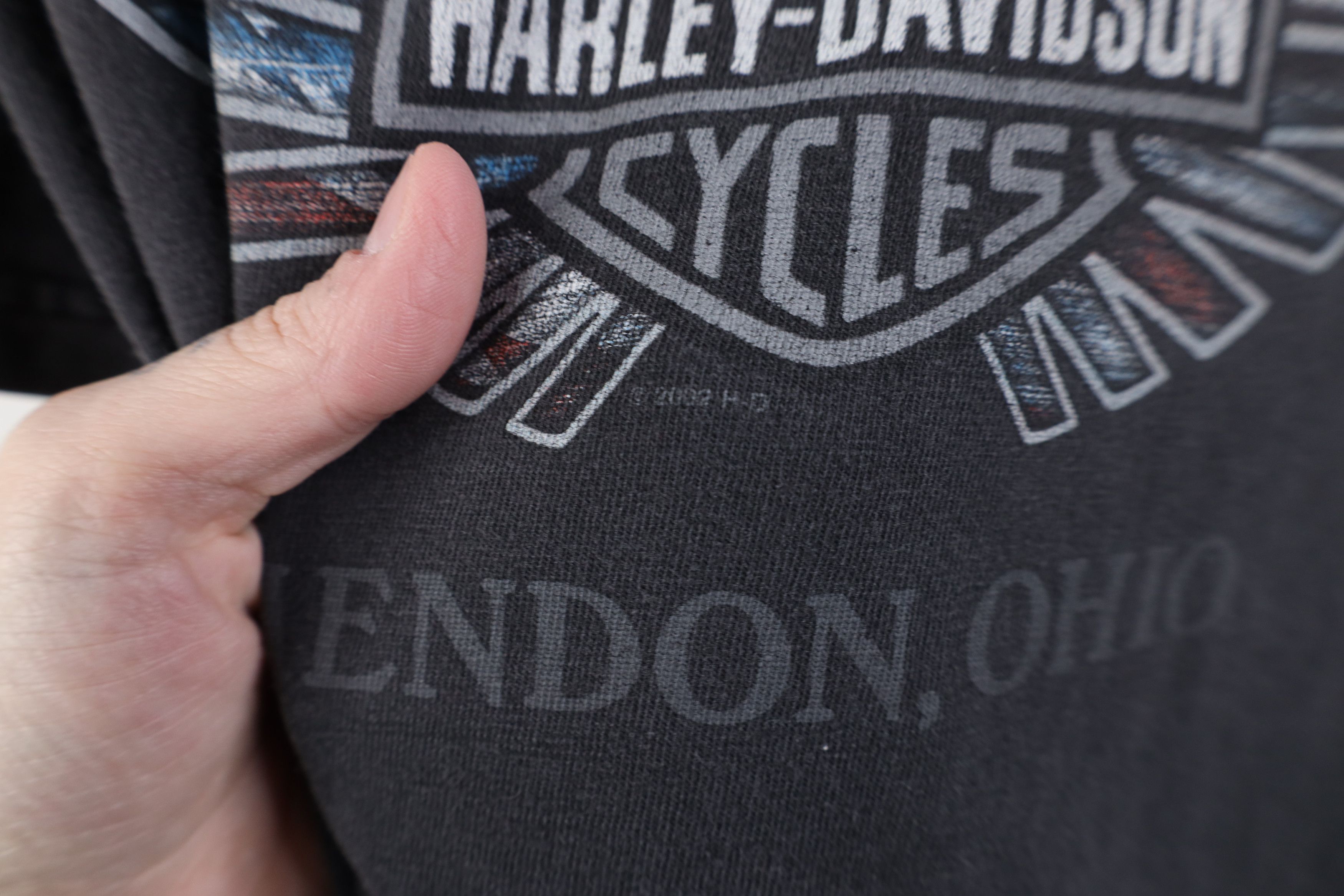 Harley Davidson Vintage Y2K 2002 Harley Davidson Eagle Flag T-Shirt USA Size US M / EU 48-50 / 2 - 14 Thumbnail