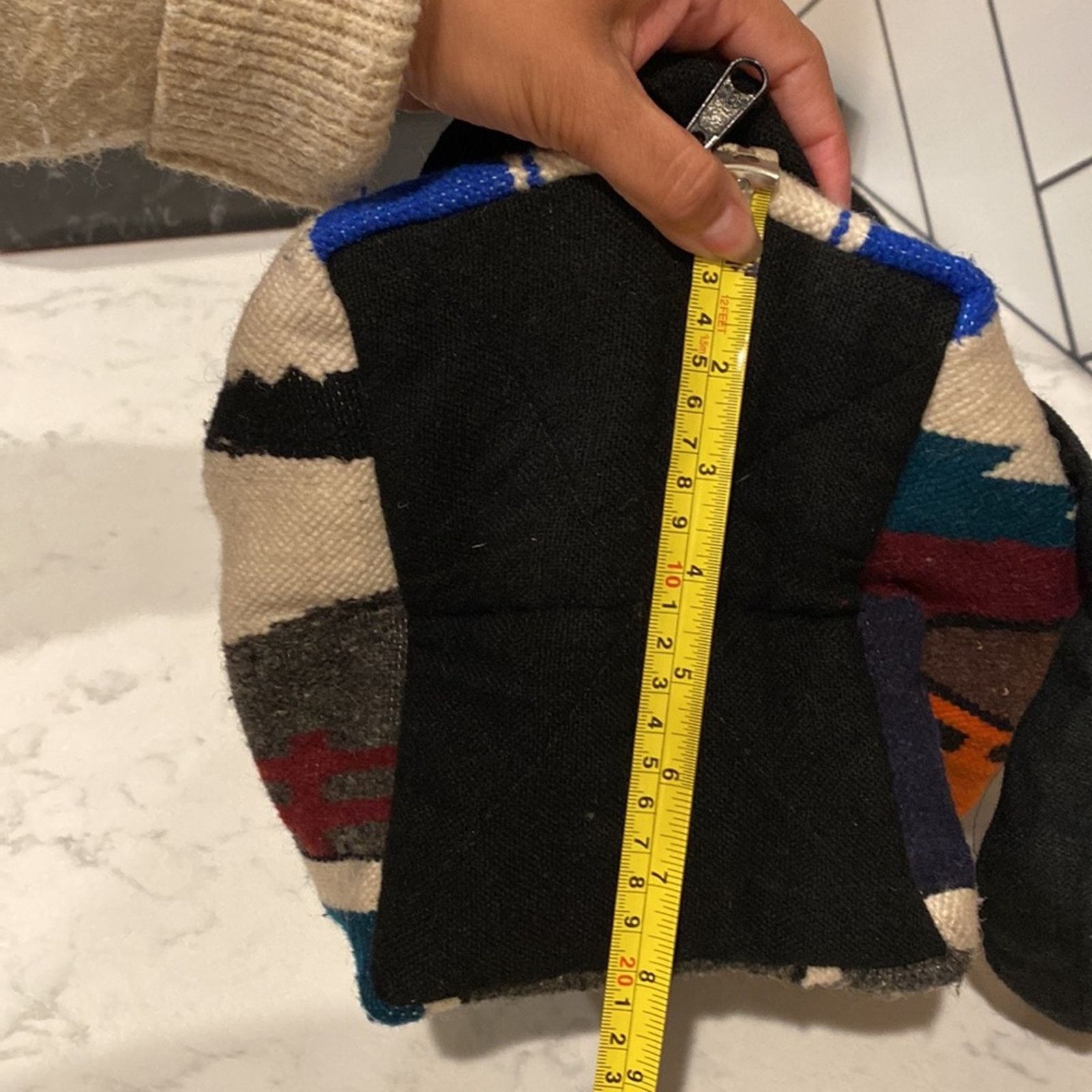 Handmade Mexican Handmade wool cotton blend shoulder bag indigenous Size ONE SIZE - 10 Thumbnail