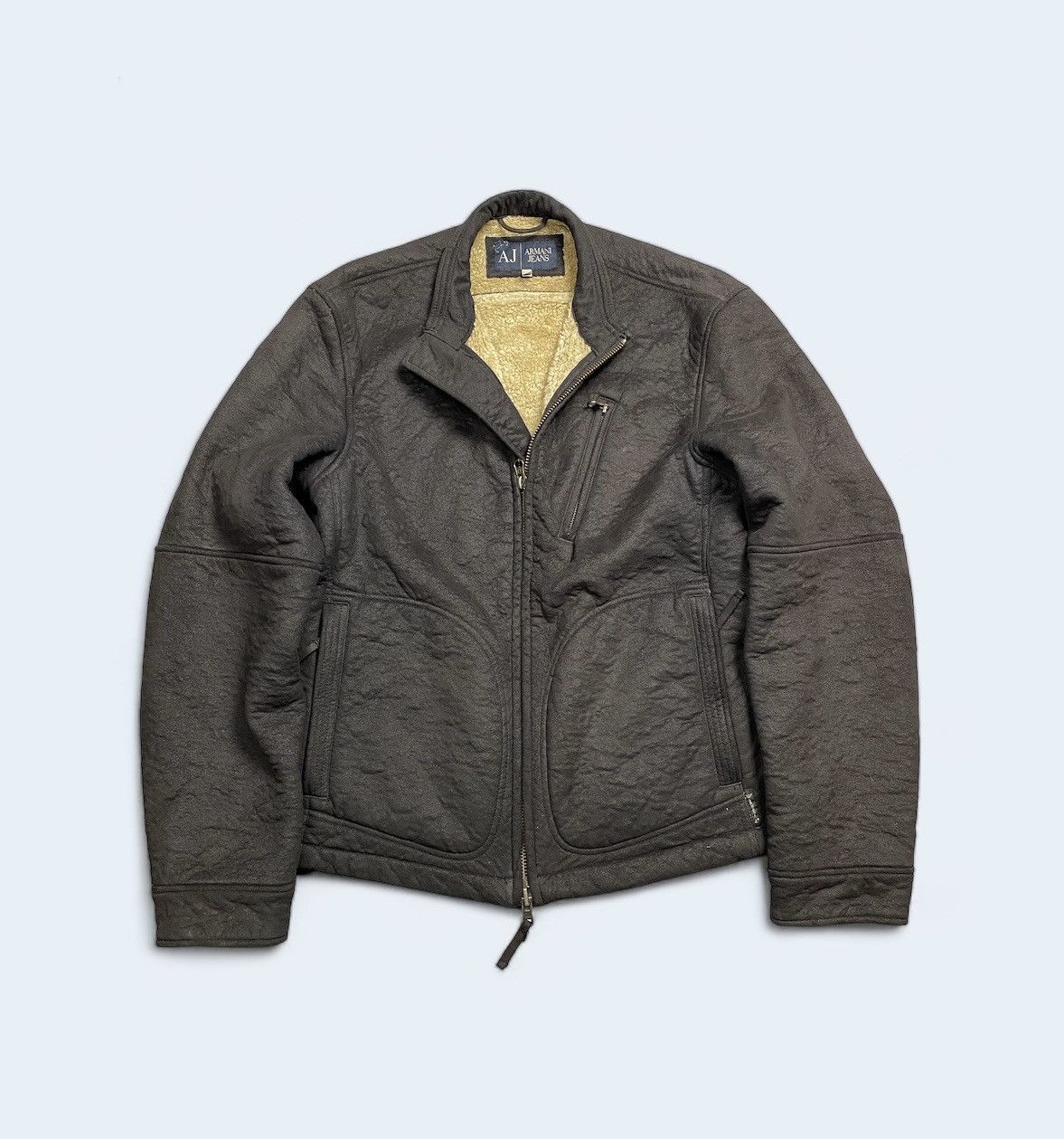 Armani jeans vintage shearling jacket size M