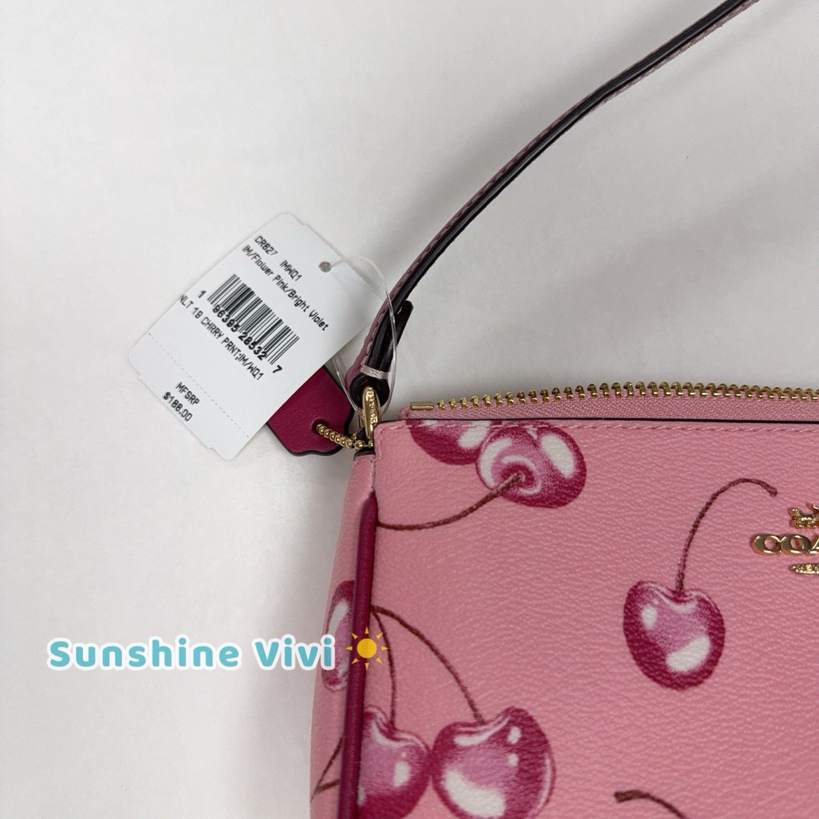 Coach NWT COACH CR827 Nolita 19 Cherry Flower Pink Bright Violent Size ONE SIZE - 6 Thumbnail
