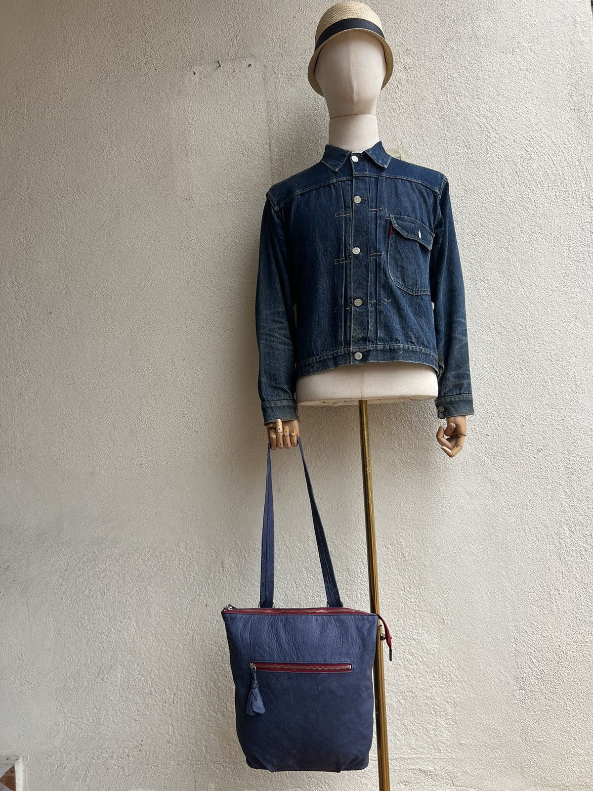 Leather Vintage Brongel Japan Patina Napa Leather 2 Way Backpack Bag Size ONE SIZE - 5 Thumbnail