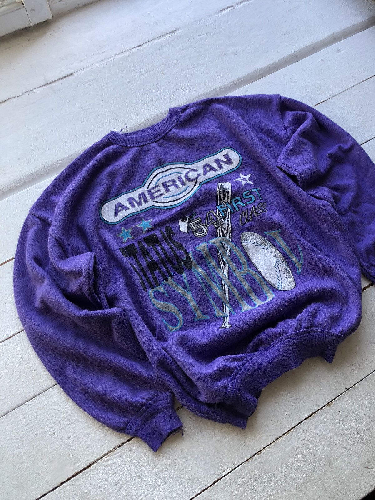 Vintage Very Rare Sweater American Baseball Symbol Status Size US M / EU 48-50 / 2 - 1 Thumbnail