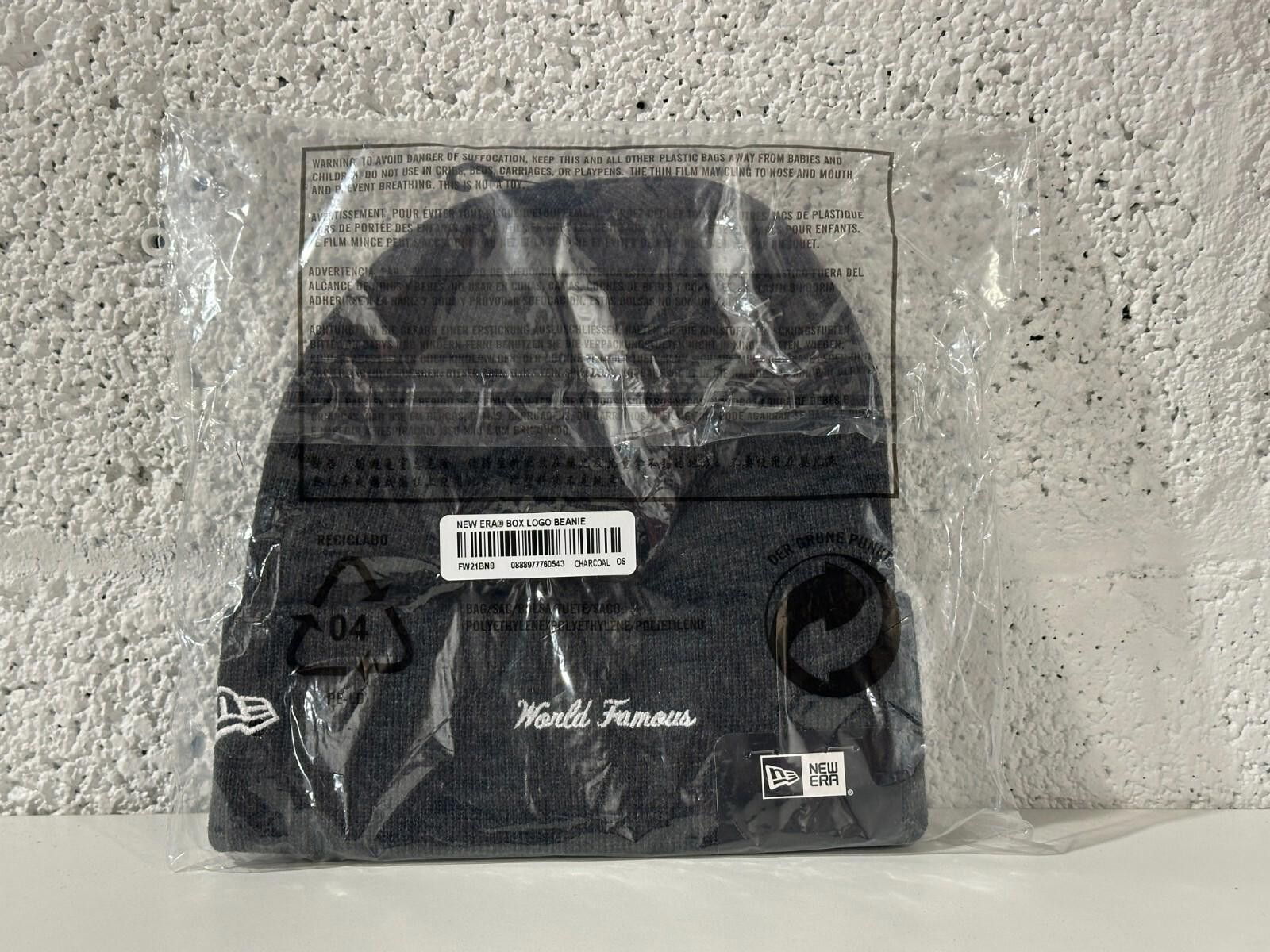 Supreme NEW Supreme New Era Box Logo Beanie Charcoal Red FW21BN9 Size ONE SIZE - 2 Thumbnail