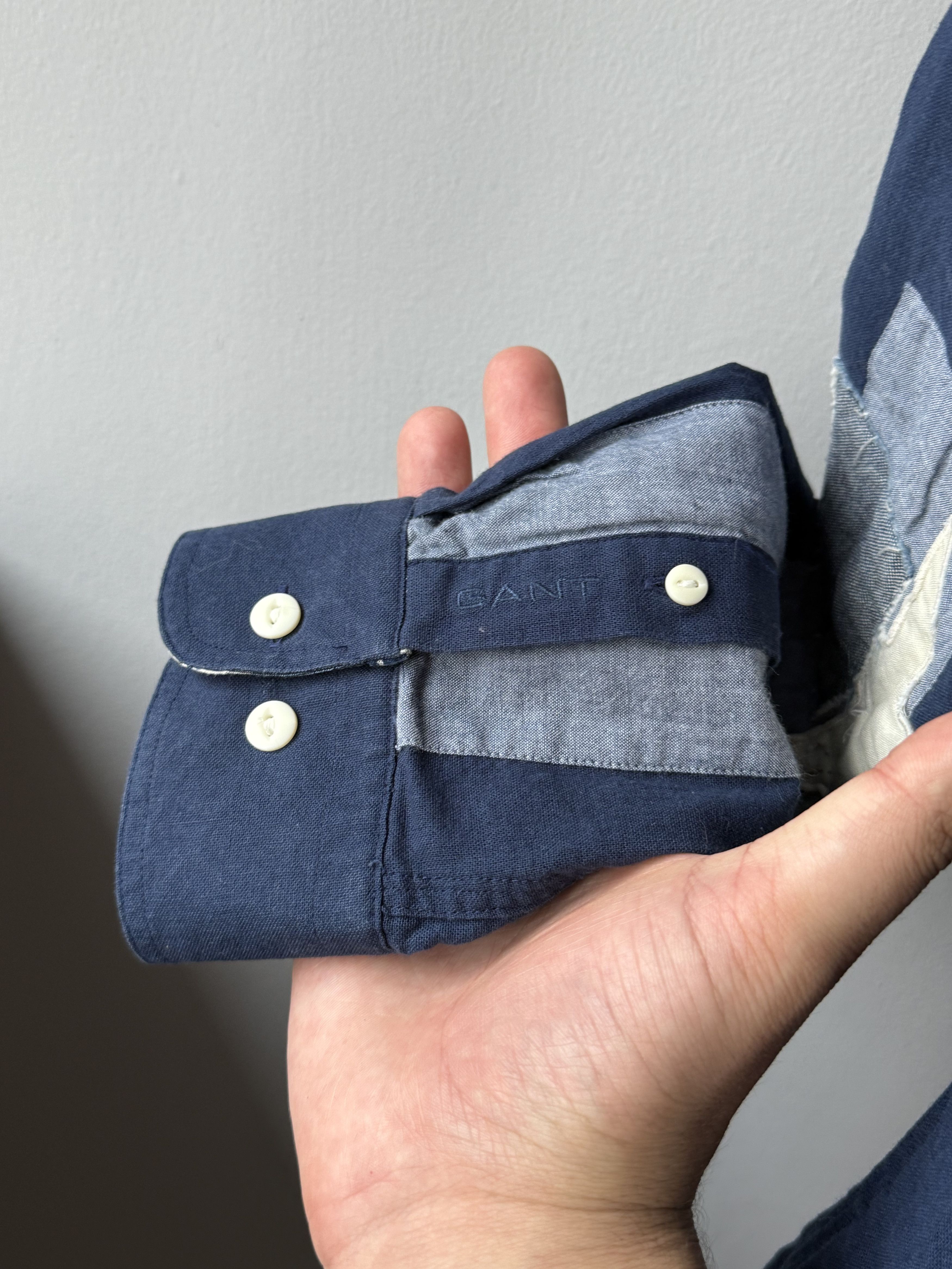 Gant Gant Patchwork Casual Fit Navy Blue Twill Long Sleeve Shirt Size US M / EU 48-50 / 2 - 13 Thumbnail