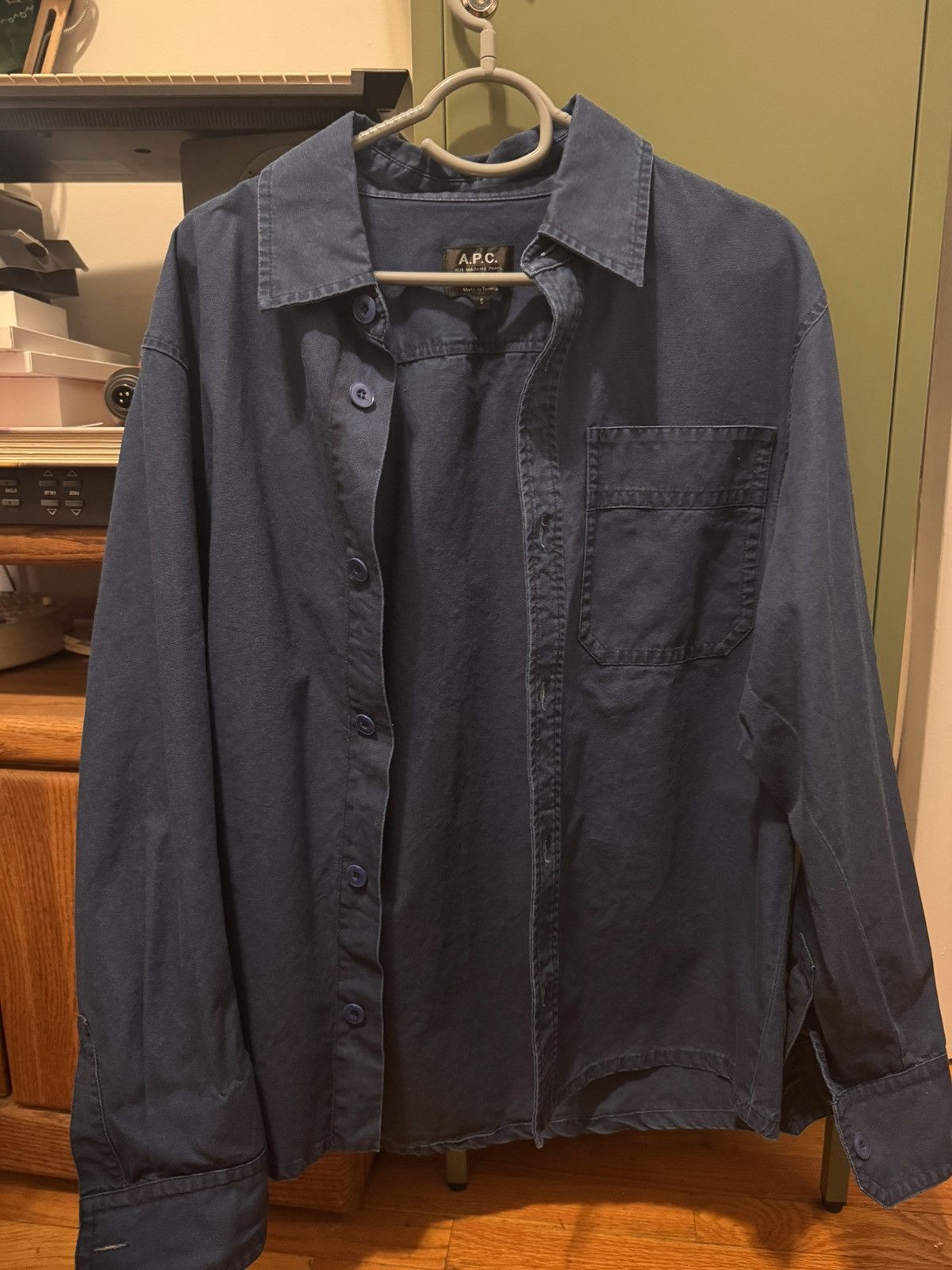 A.P.C. APC Basile Navy Indigo Shirt / Overshirt Size US S / EU 44-46 / 1 - 1 Thumbnail