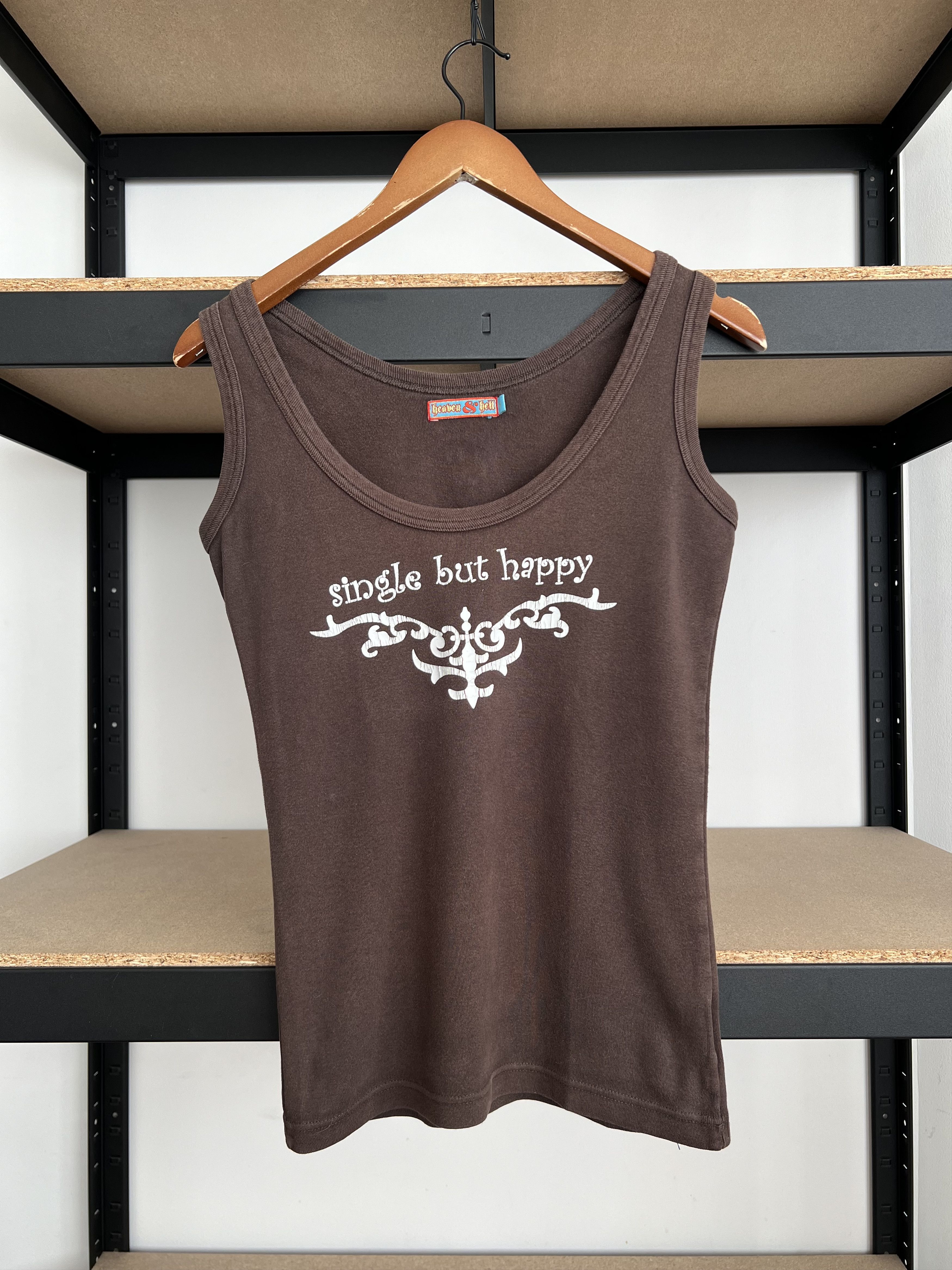 Vintage Vintage Single But Happy Tattoo Tribal Y2k Womens Tank Top Size M / US 6-8 / IT 42-44 - 1 Thumbnail