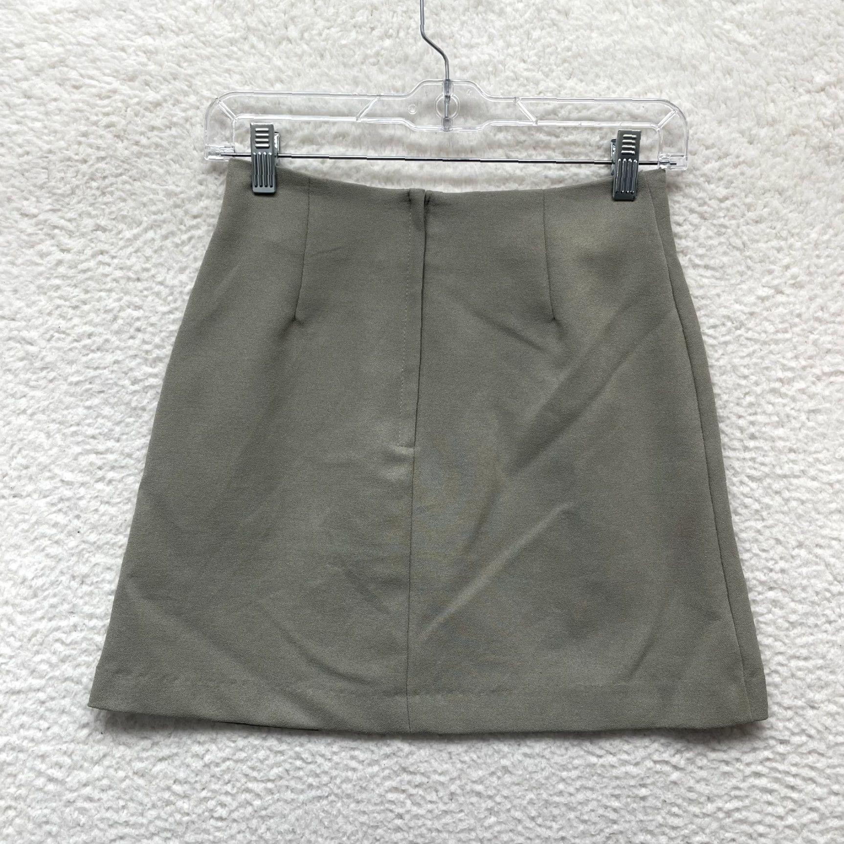 Vintage VINTAGE 90s Y2K Mini Skirt Grey 2 25 Thigh Slit Office Preppy Academia CorpCore Secretary/Geek Womens Size 26" / US 2 / IT 38 - 2 Thumbnail