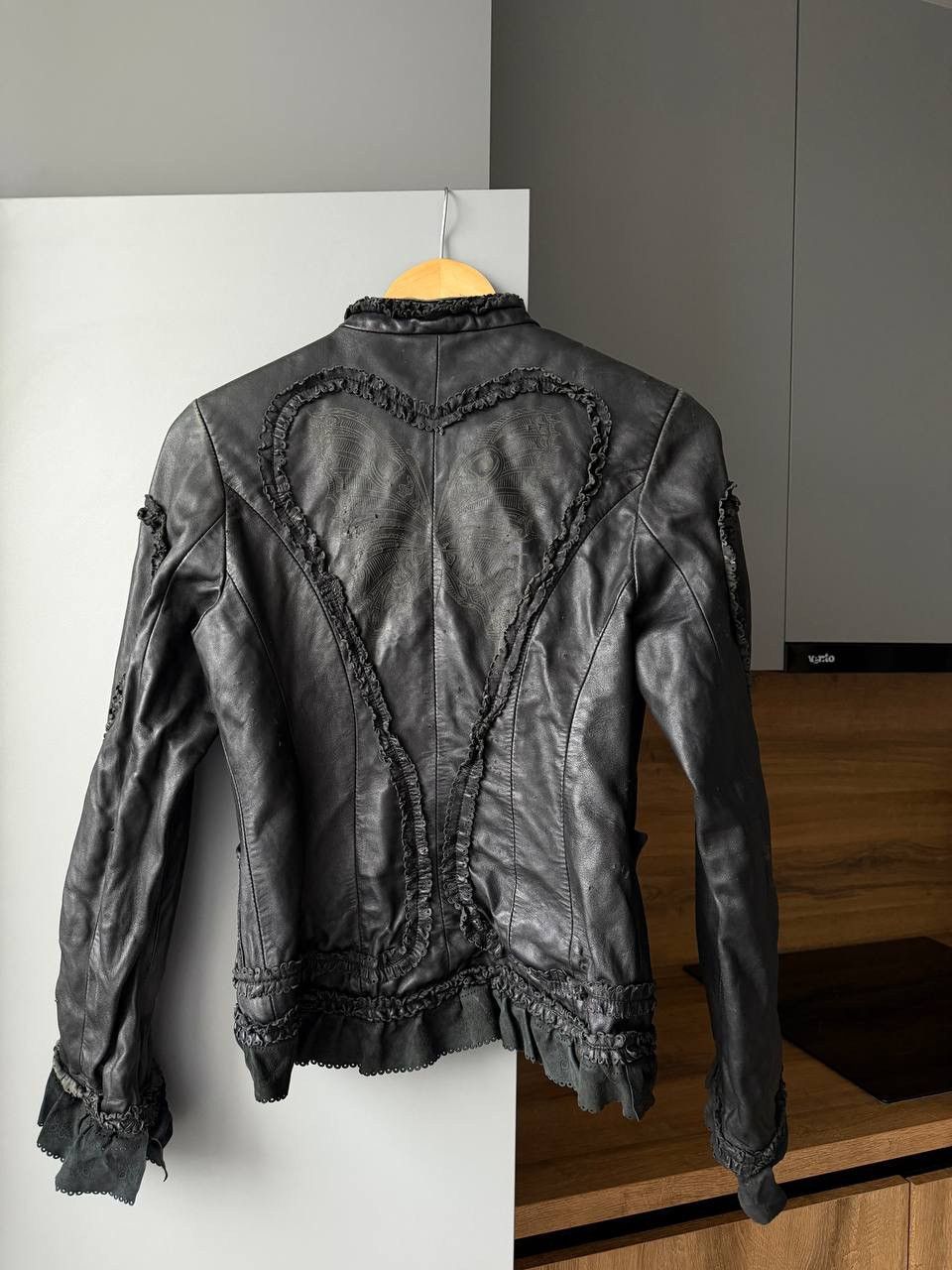 If Six Was Nine Archive Gothic Leather Jacket – Butterfly Motif Size M / US 6-8 / IT 42-44 - 1 Thumbnail