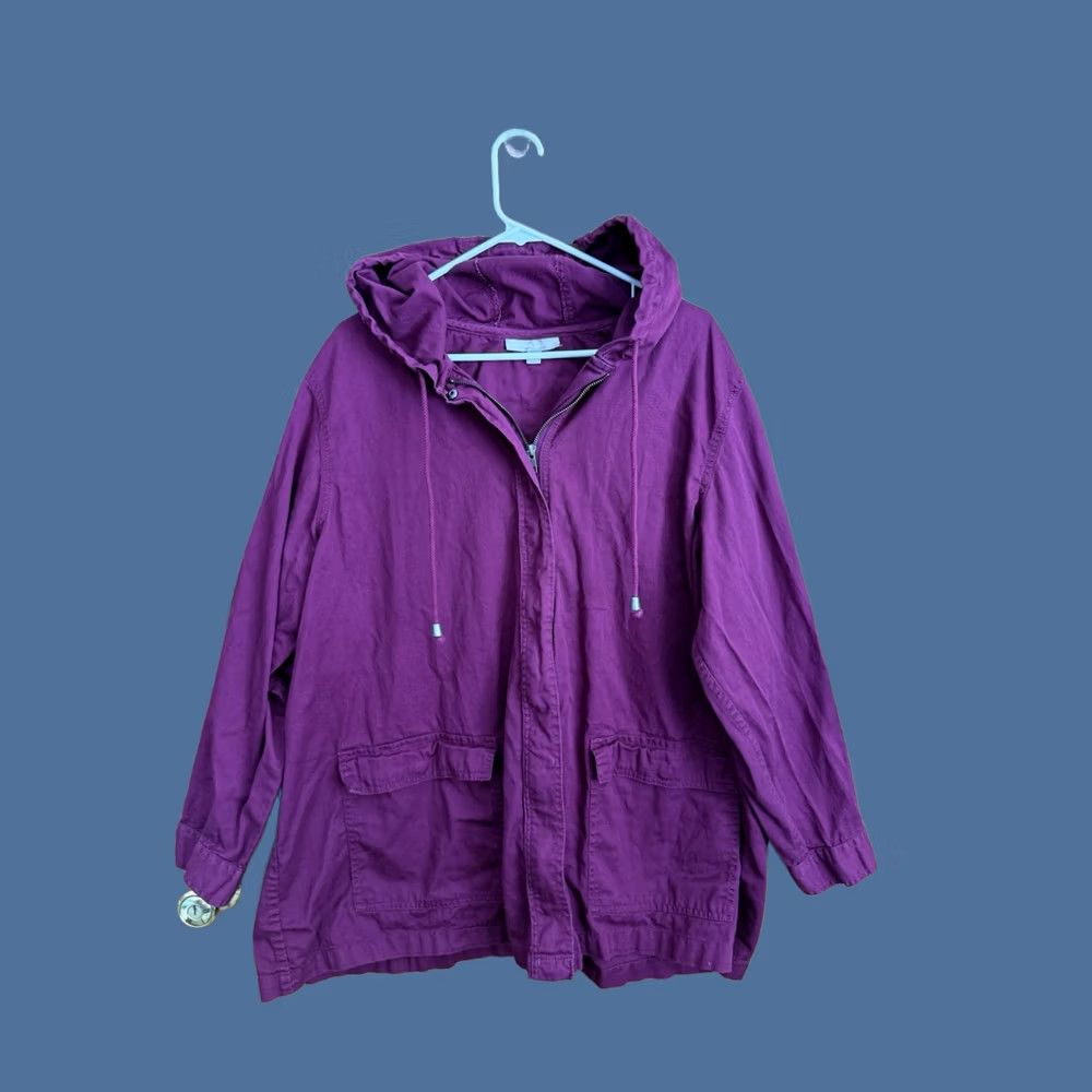 Vintage VINTAGE Woman Within Jacket Womens 2X PLUS Fuchsia Button Up Hooded Pockets Size XXL / US 16-18 / IT 52-54 - 1 Thumbnail