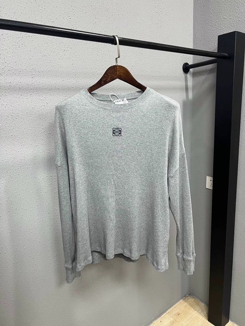 Loewe LOEWE Gray knitted long-sleeved shirt with an embroidered Size S / US 4 / IT 40 - 1 Thumbnail