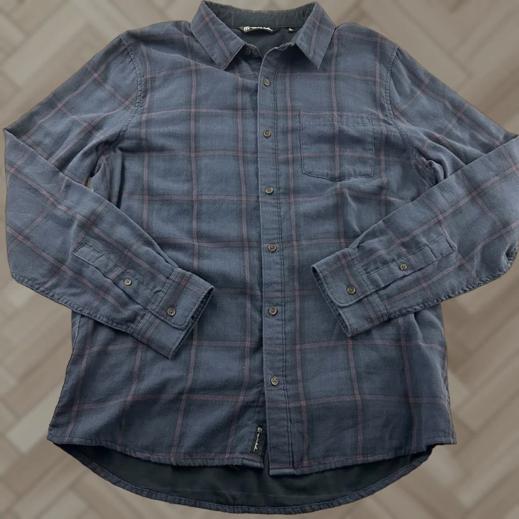 TravisMathew Travis Mathew Plaid Long Sleeve Button-Up Shirt Men's L Blue Flannel Size US L / EU 52-54 / 3 - 1 Thumbnail