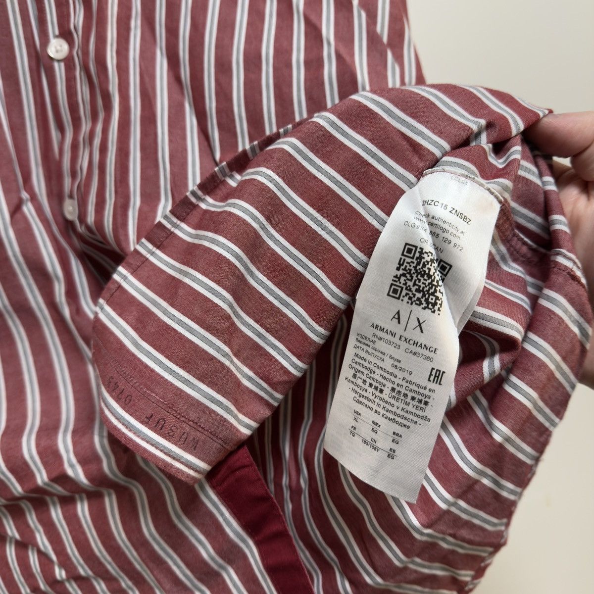 Armani × Vintage Vintage 90s Armani Striped Button Up Shirt XL Size US XL / EU 56 / 4 - 5 Thumbnail