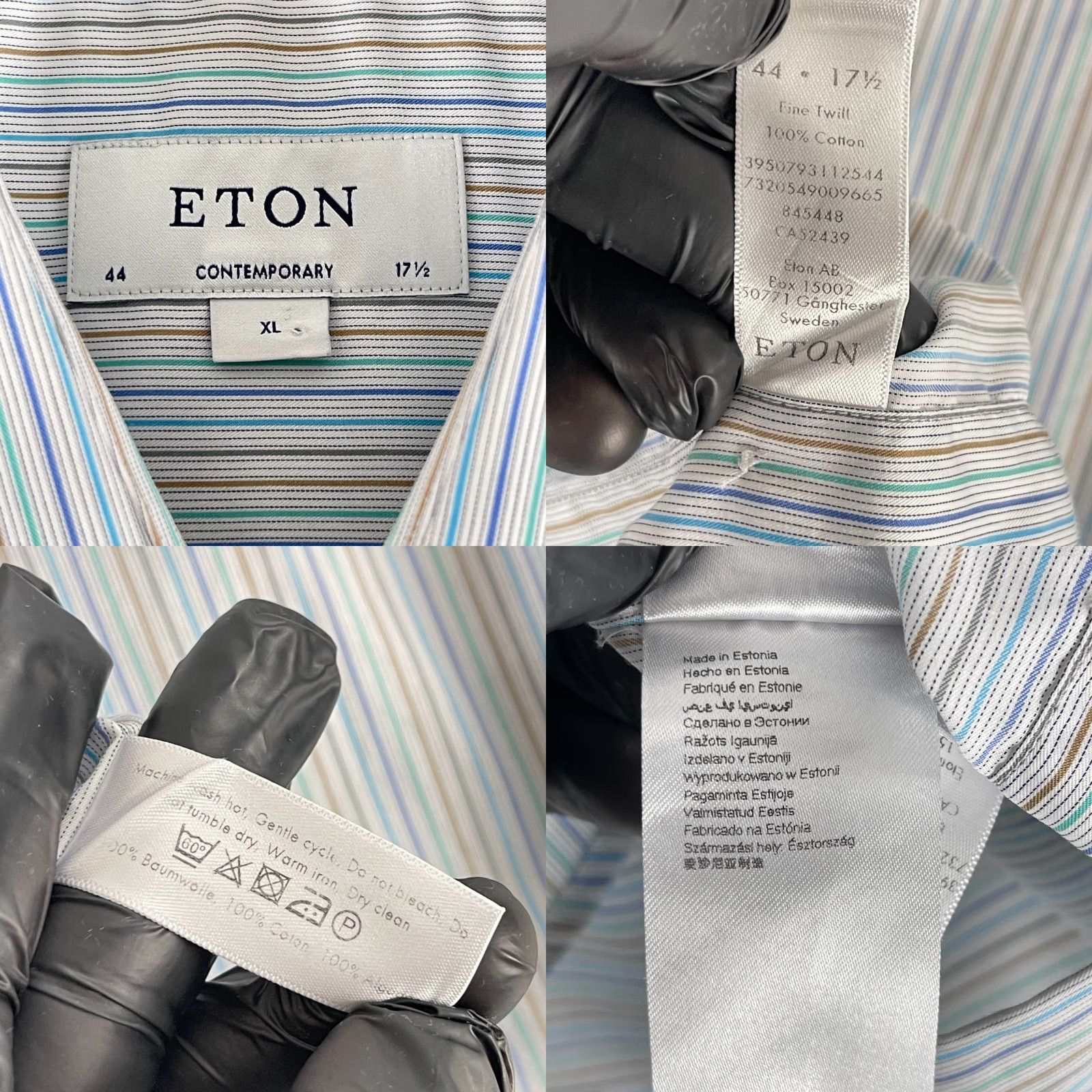 Eton Eton Blue Stripe Contemporary Button-Up Shirt Mens Long Sleeve Cotton XL Size US XL / EU 56 / 4 - 8 Thumbnail