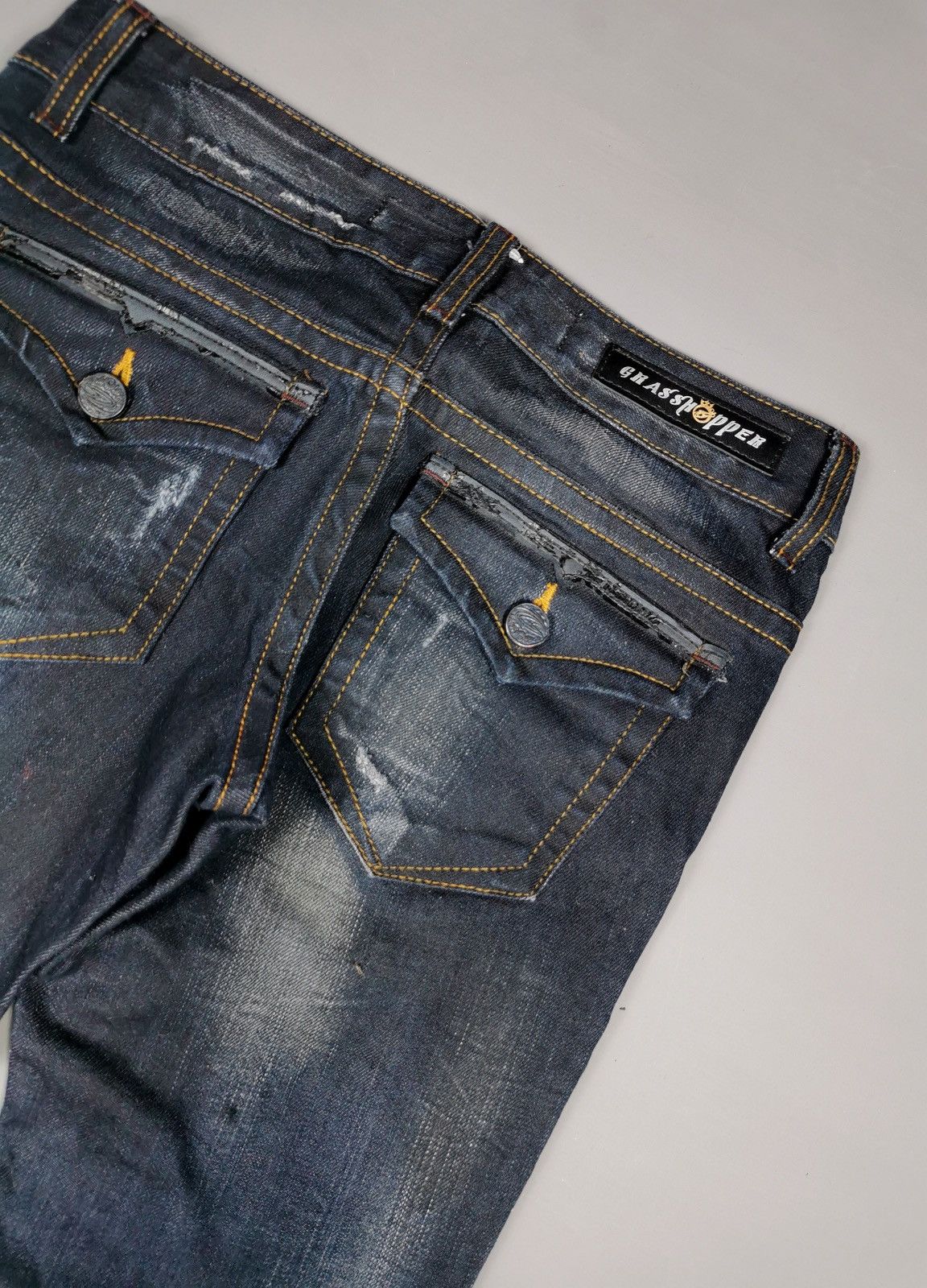 Le Grande Bleu (L.G.B.) Grasshopper Patch Zipper Pocket Skinny Jeans Size US 28 / EU 44 - 6 Thumbnail