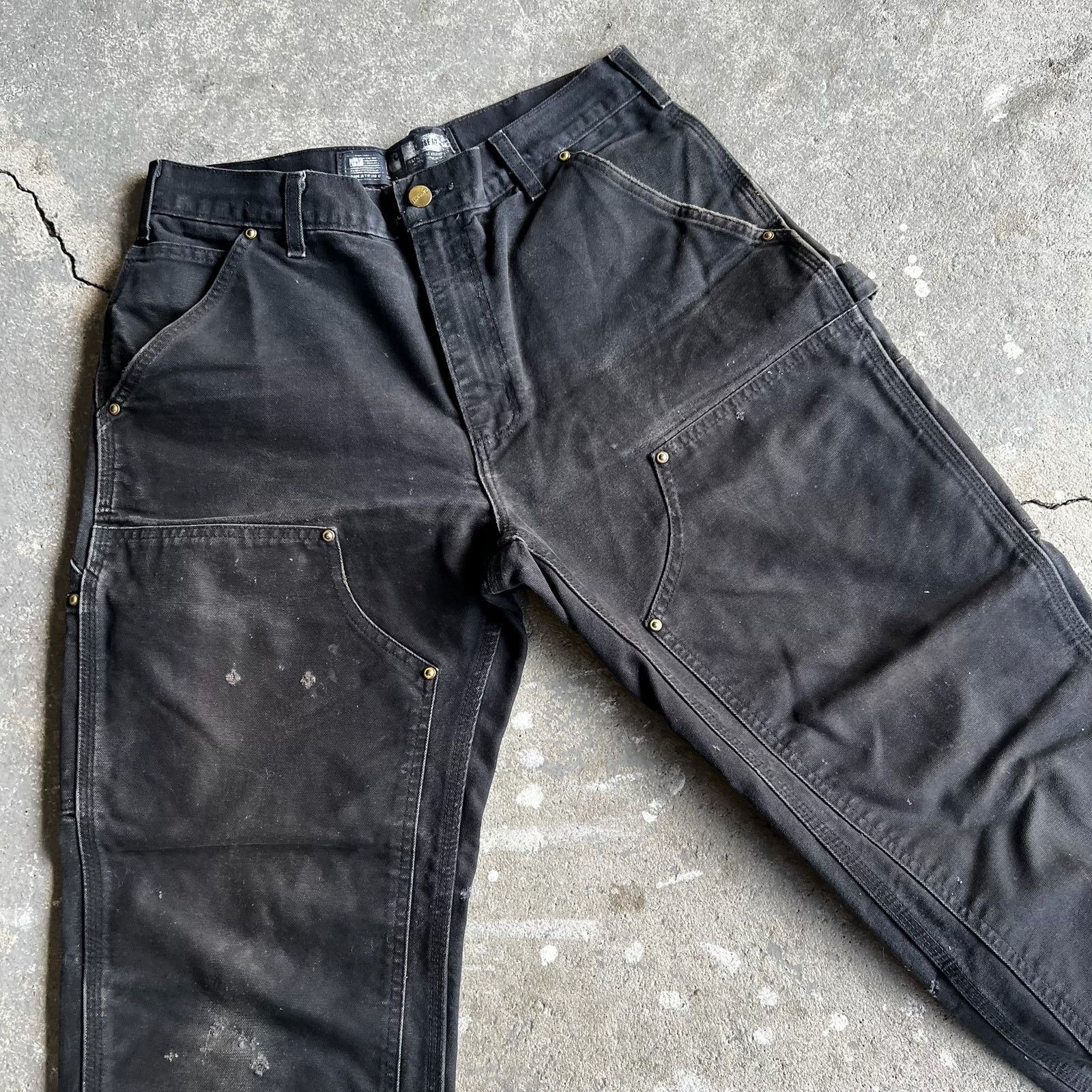 Carhartt × Vintage Carhartt black double knee work wear carpenter pants Size US 31 - 3 Thumbnail