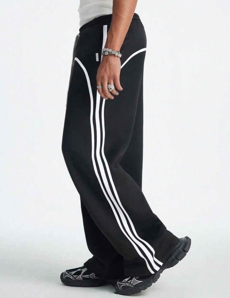 Japanese Brand Loose fit Stripe Lampas Y2K Sweatpants Size US 30 / EU 46 - 3 Thumbnail