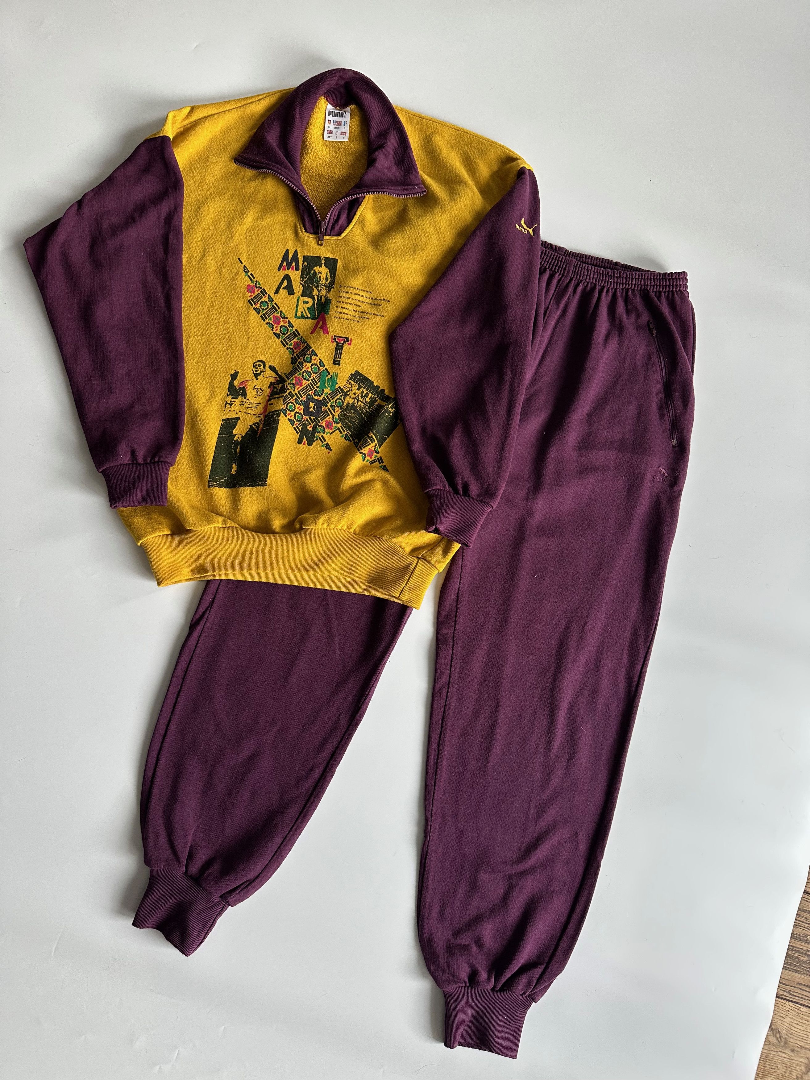 Puma 80's - 90's Puma Marathon Sweat Suit Pullover and Joggers Size US S / EU 44-46 / 1 - 2 Thumbnail
