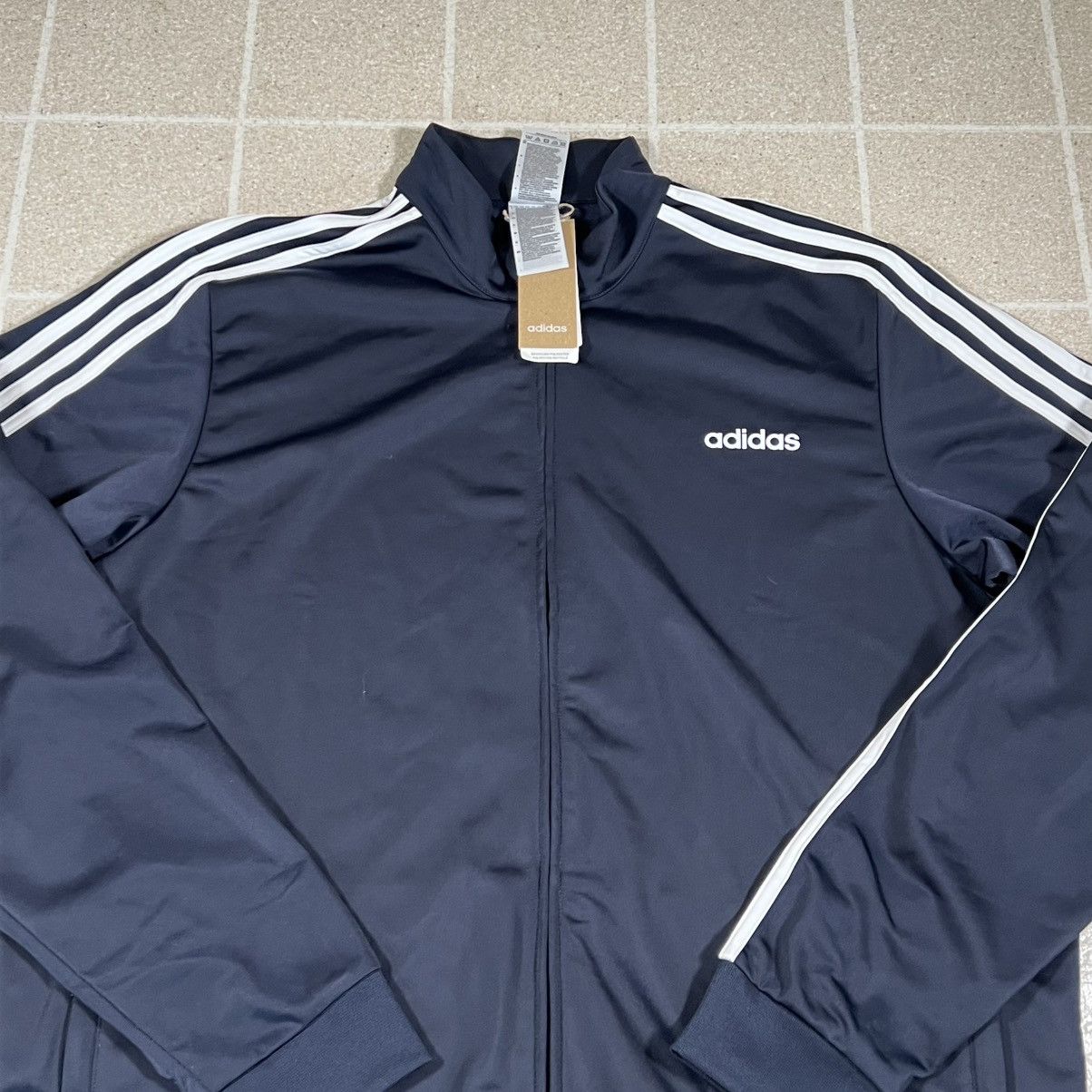 Adidas ADIDAS Track Jacket 2XL T Essentials 3 Stripes BLUE Full Zip Size US XXL / EU 58 / 5 - 2 Thumbnail