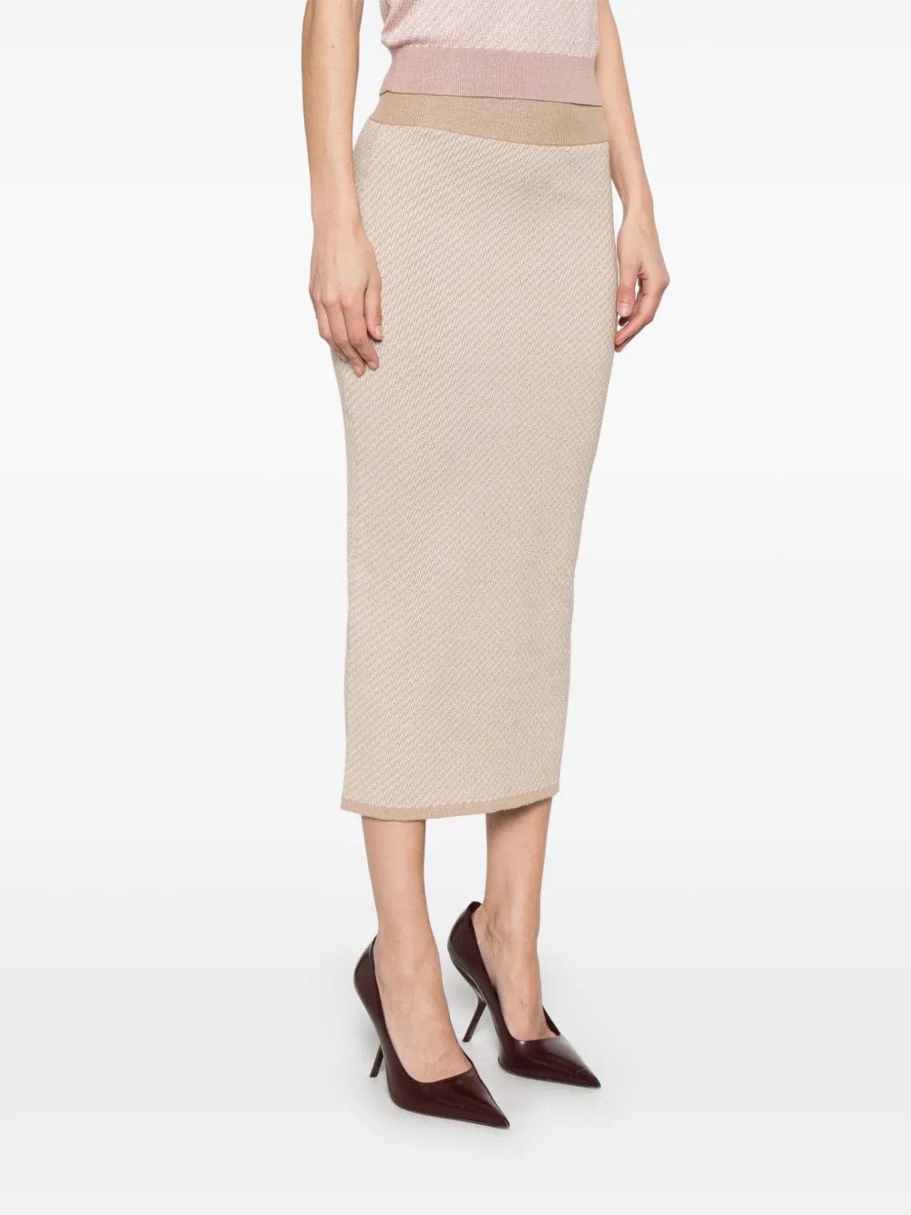 Fendi o1s1wg110326 Skirt in Beige Size 27" / US 4 / IT 40 - 2 Thumbnail
