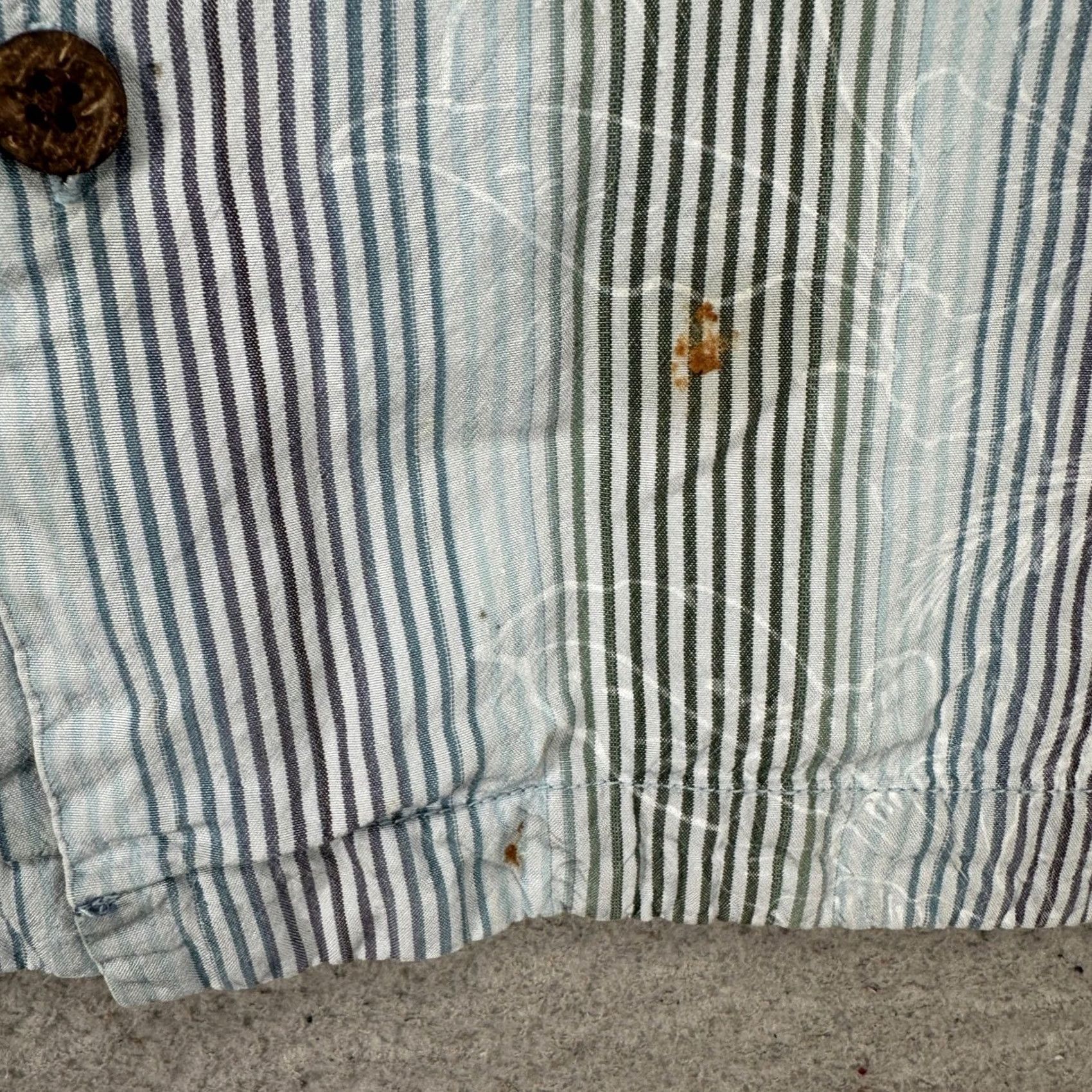 Tommy Bahama Tommy Bahama Mens Button Up Shirt Large Blue Striped Silk Pockets Short Sleeve Size US L / EU 52-54 / 3 - 6 Thumbnail