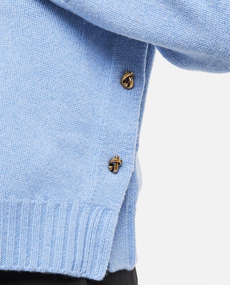 Bottega Veneta o1y0725 Crewneck Sweater in Sky Blue Size S / US 4 / IT 40 - 2 Thumbnail