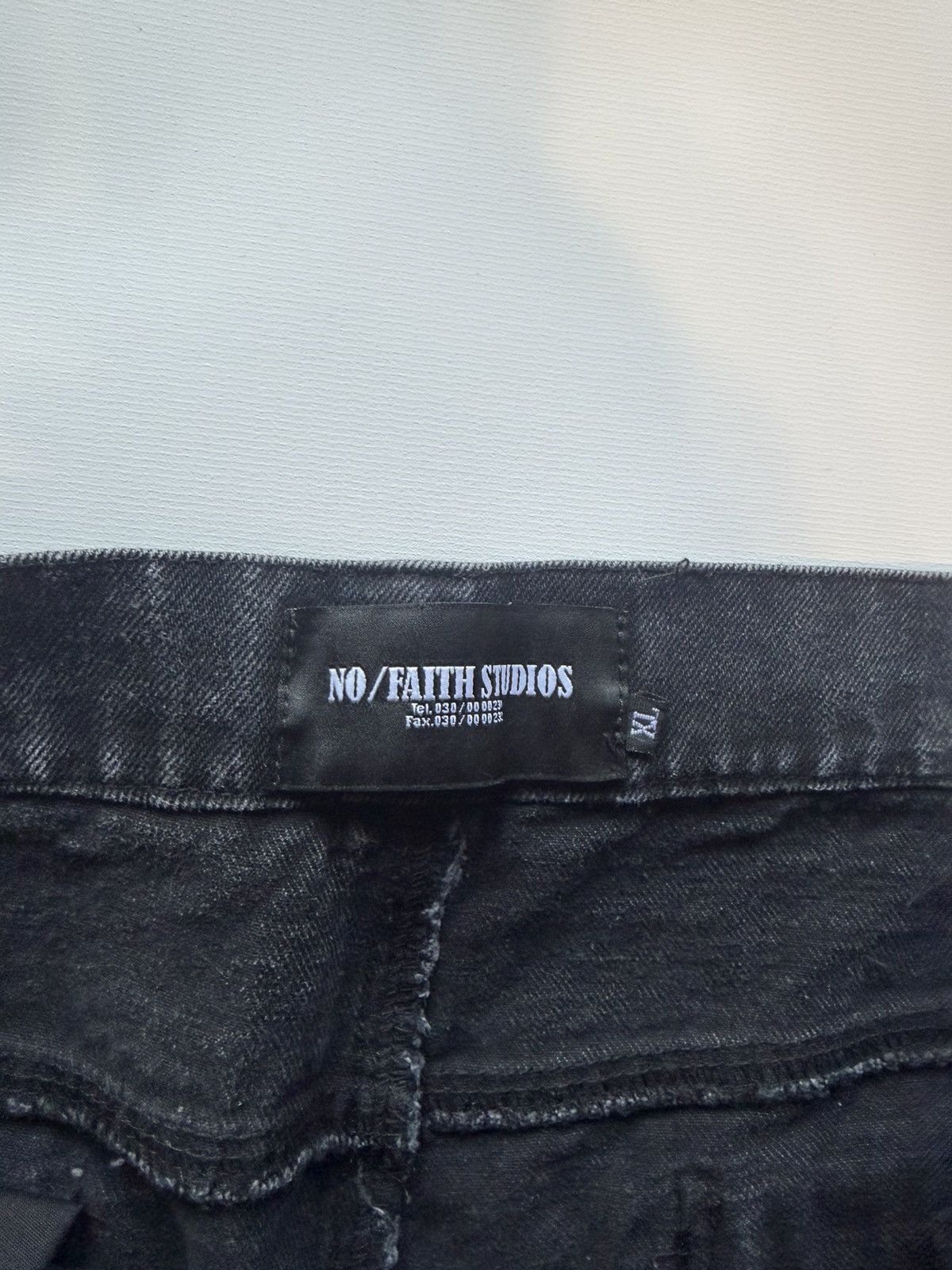 No Faith Studios NO/FAITH STUDIOS Flared Denim Pants Black Heavy Raw Edges Size US 36 / EU 52 - 5 Thumbnail
