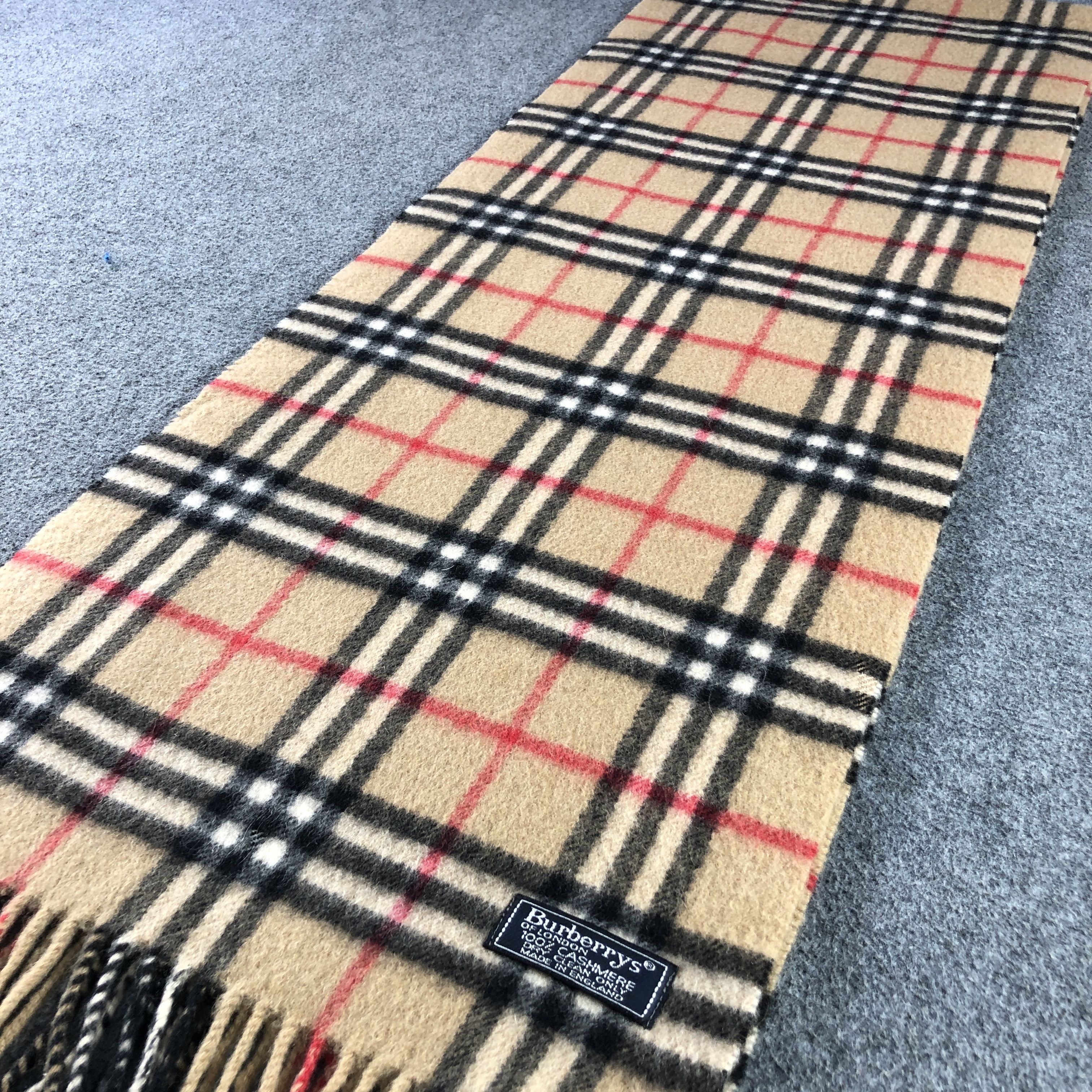 Burberry Burberry Tan Nova Check Cashmere Scarf Muffler V2900 Size ONE SIZE - 3 Thumbnail