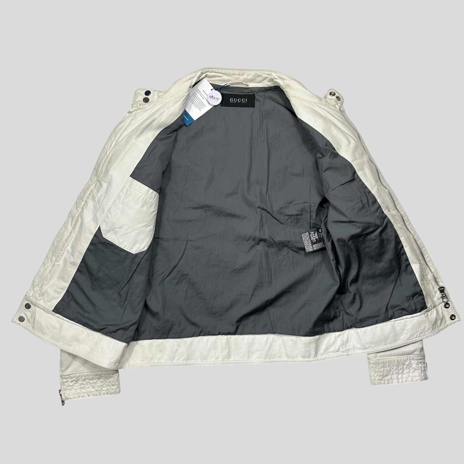 Gucci Gucci 2010 Nappa Leather Café Racer Perforate Biker Jacket L Size US L / EU 52-54 / 3 - 10 Thumbnail
