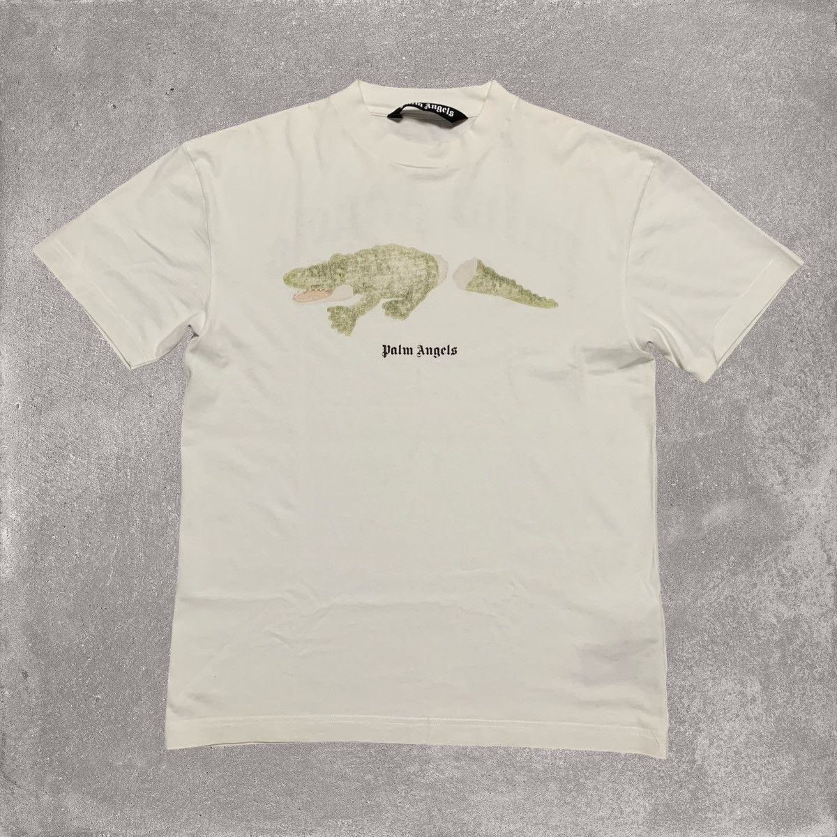 Palm Angels Medium Crocodile Graphic White Tee