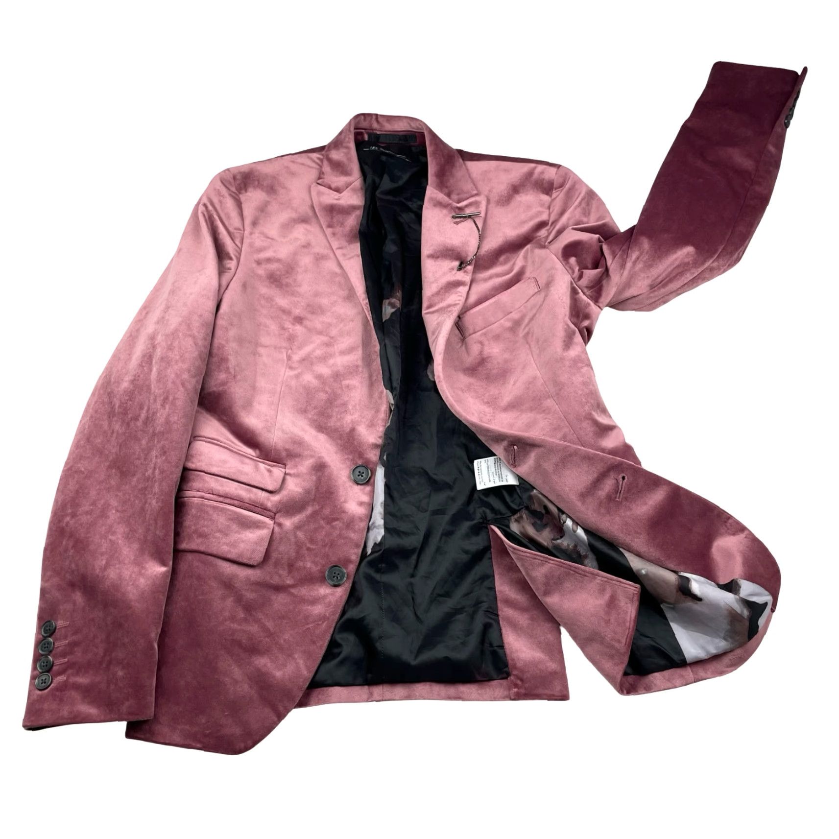 Vintage VINTAGE INC International Concepts Men's Velvet Tuxedo Suit Pink XS 30x32 Slim Size 34R - 3 Thumbnail