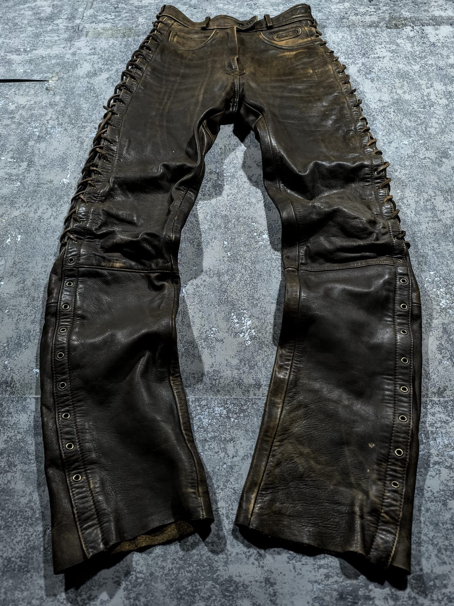 Japanese Brand Vtg Kmrii Type String Faded Distressed Western Leather Pants Size US 28 / EU 44 - 10 Thumbnail
