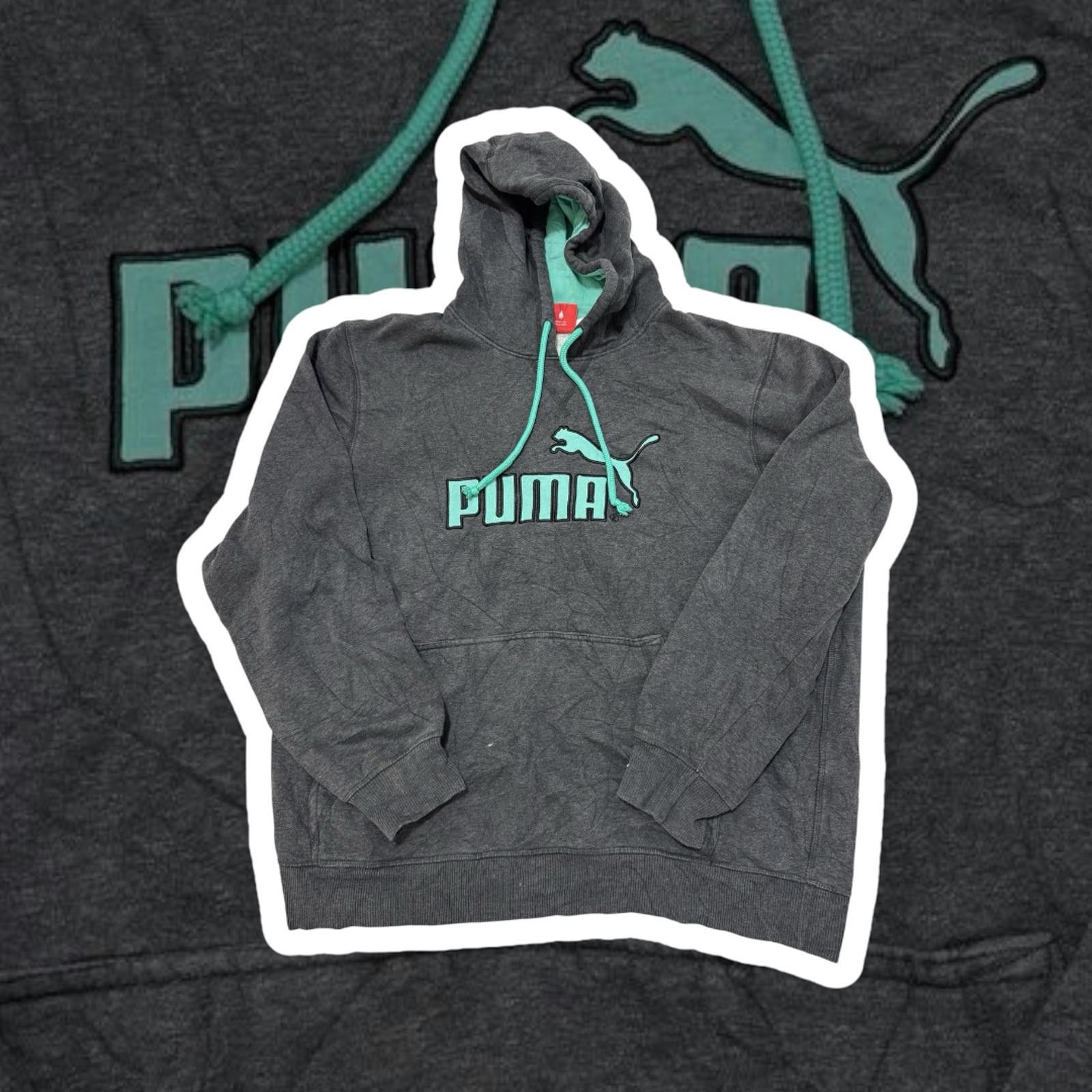 Puma Puma Men's Gray Hoodie with Teal Accents Size US L / EU 52-54 / 3 - 1 Thumbnail