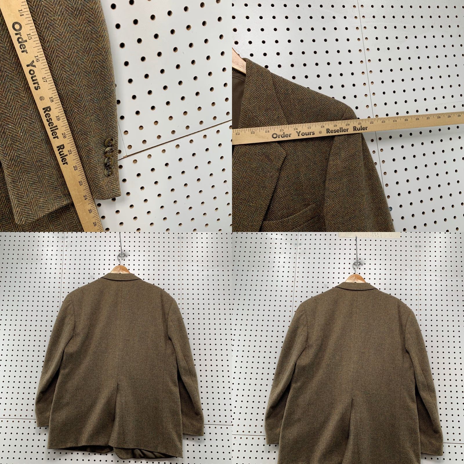 Vintage VINTAGE Kuppenheimer Blazer Mens 40/42 Tweed Wool Brown Herringbone USA Size 42R - 9 Thumbnail