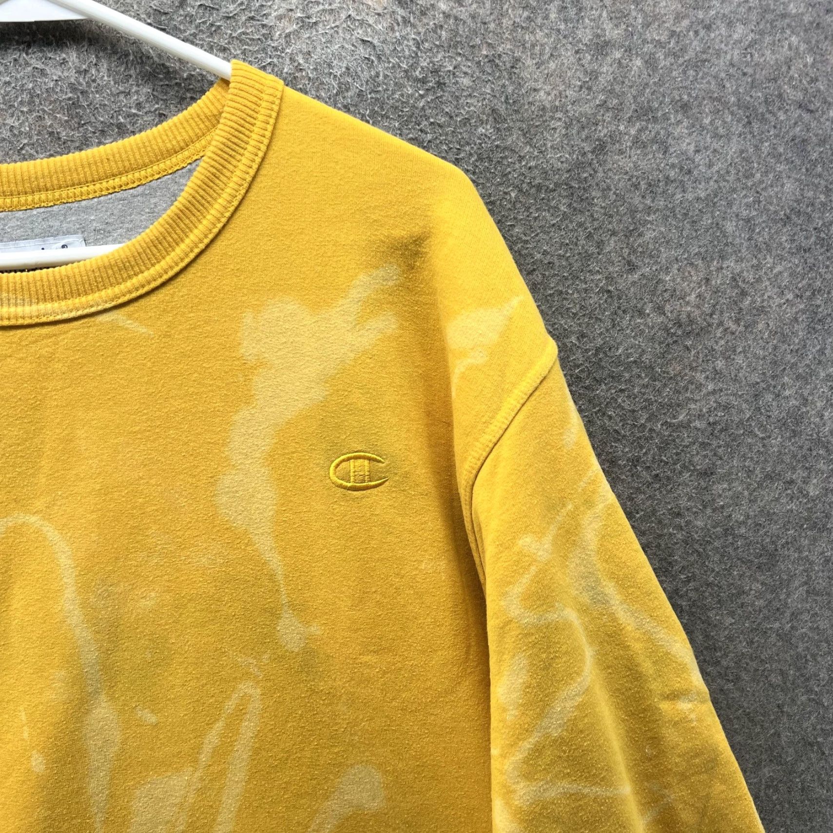 Champion Champion Sweatshirt Mens XL Yellow Bleach Dye Crewneck Pullover Fleece Logo Vintage Size US XL / EU 56 / 4 - 5 Thumbnail