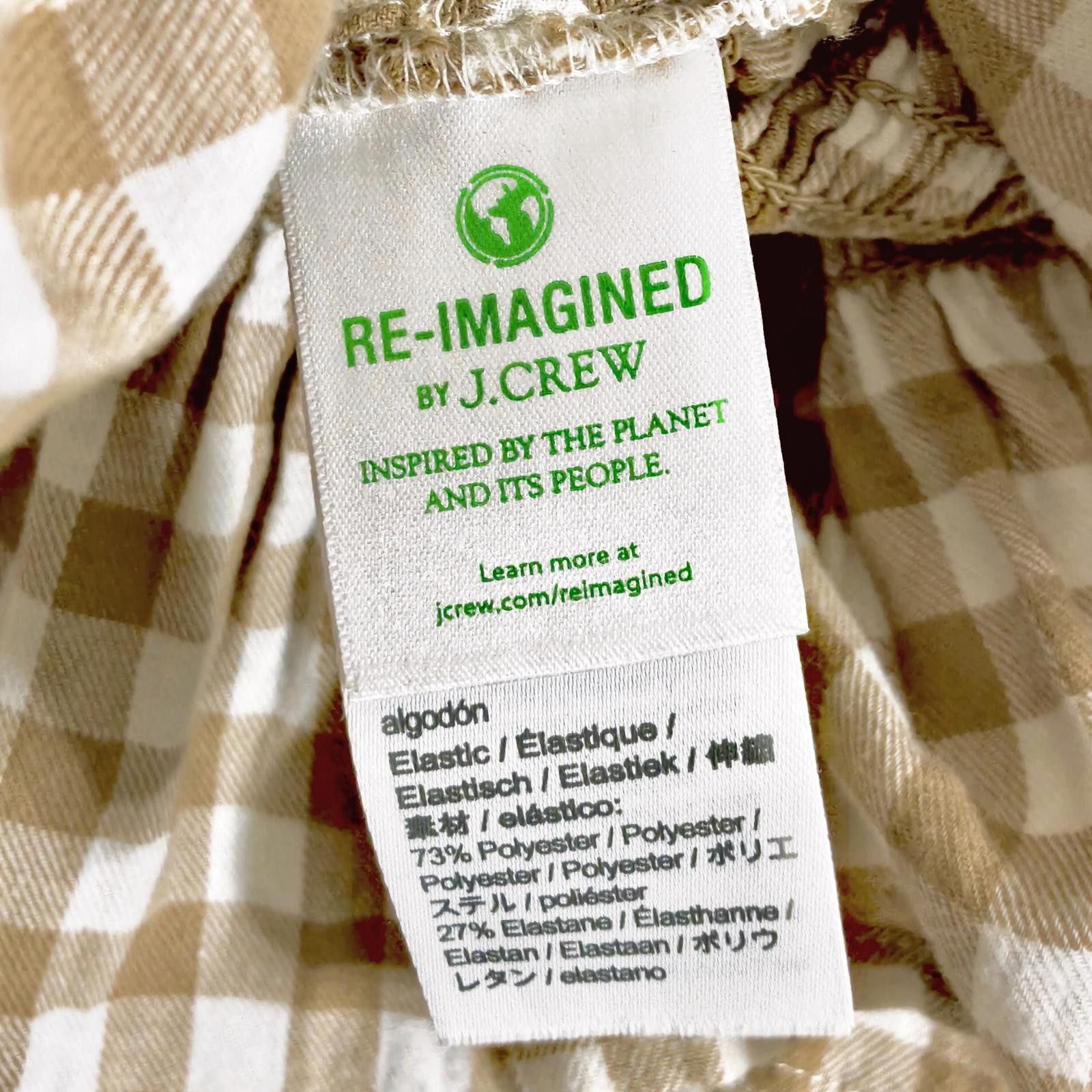 J.Crew J. Crew Chic Brown Gingham Flannel Smocked Crop Top Size M / US 6-8 / IT 42-44 - 7 Thumbnail