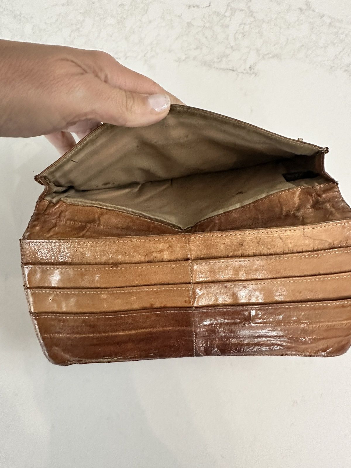 Other VINTAGE BROWN EEL SKIN LONG CHECKBOOK WALLET Size ONE SIZE - 4 Thumbnail