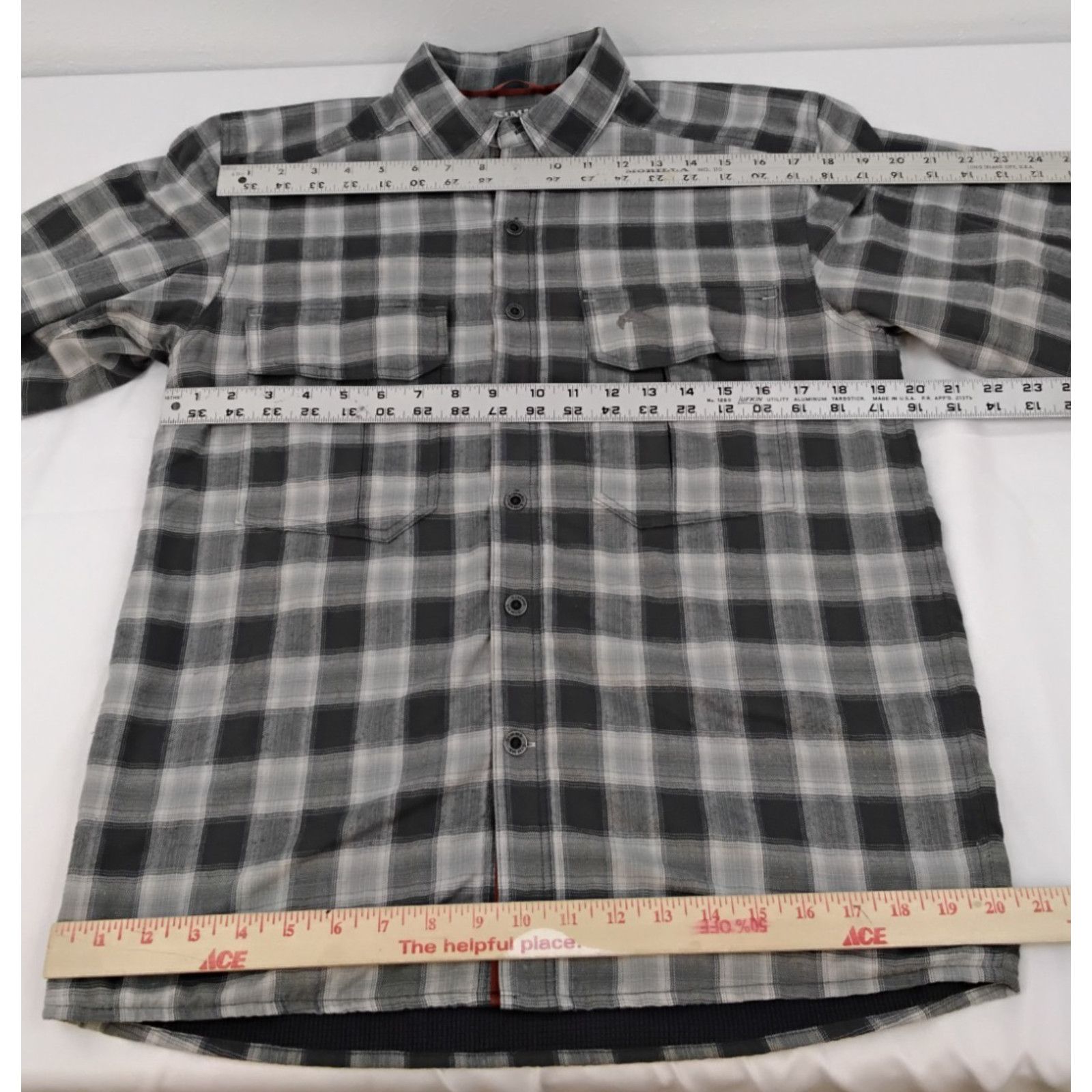 Simms Simms Coldweather Overshirt Men's S Gray Plaid Long Sleeve Size US S / EU 44-46 / 1 - 9 Thumbnail