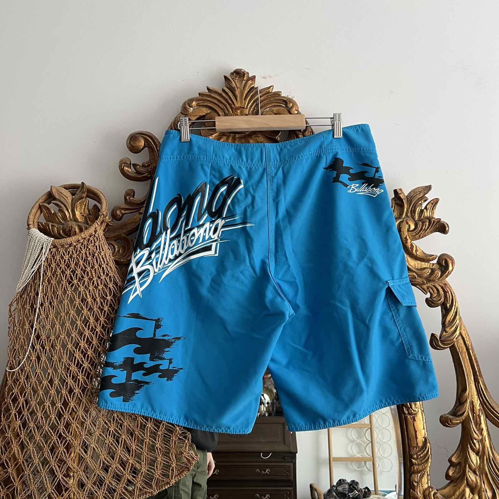 Billabong VTG Blue Tan Billabong Surf Board Shorts Sz 33 Size US 33 - 2 Thumbnail