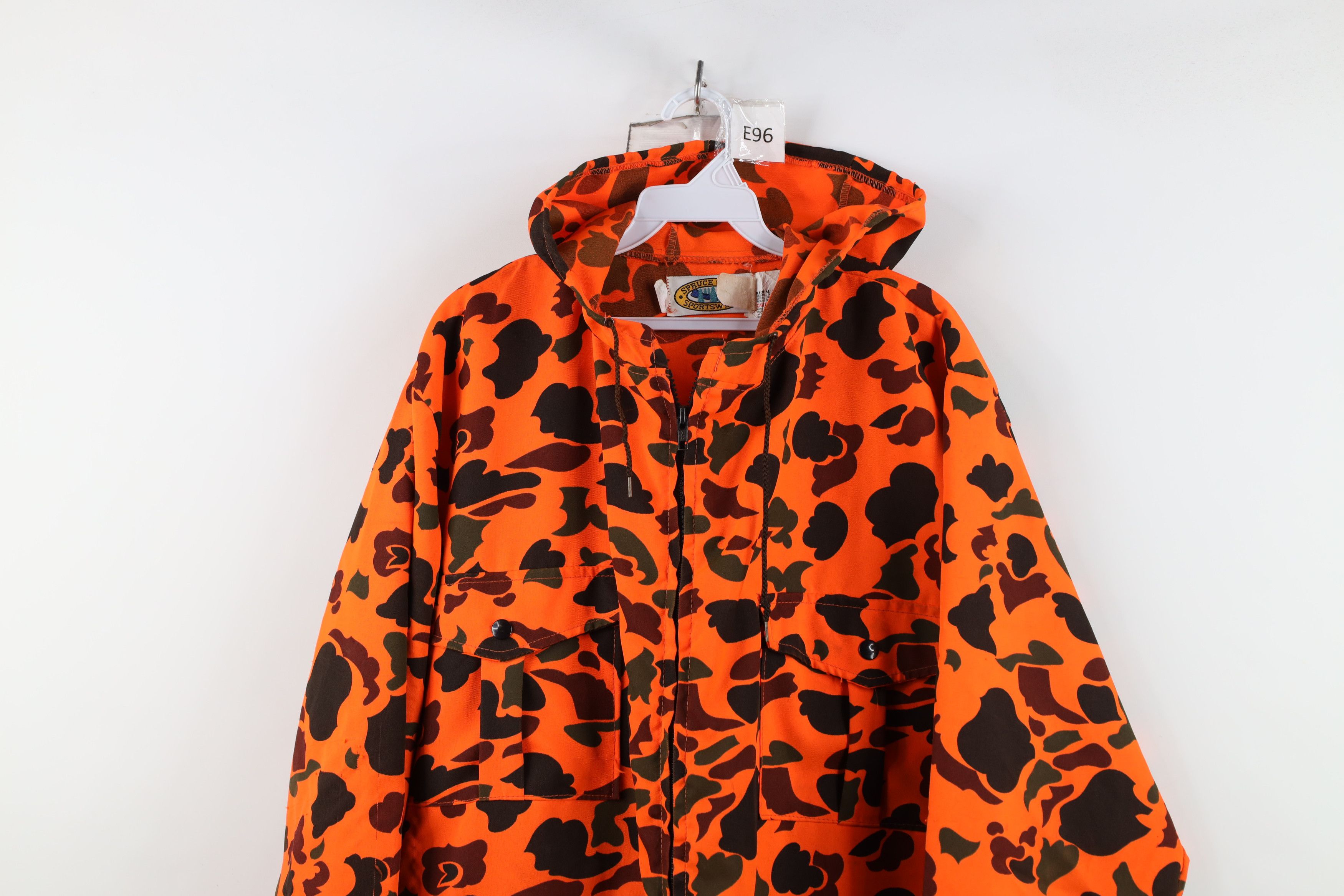 Vintage Vintage 90s Streetewar Hooded Jacket Blaze Orange USA Size US XXL / EU 58 / 5 - 2 Thumbnail