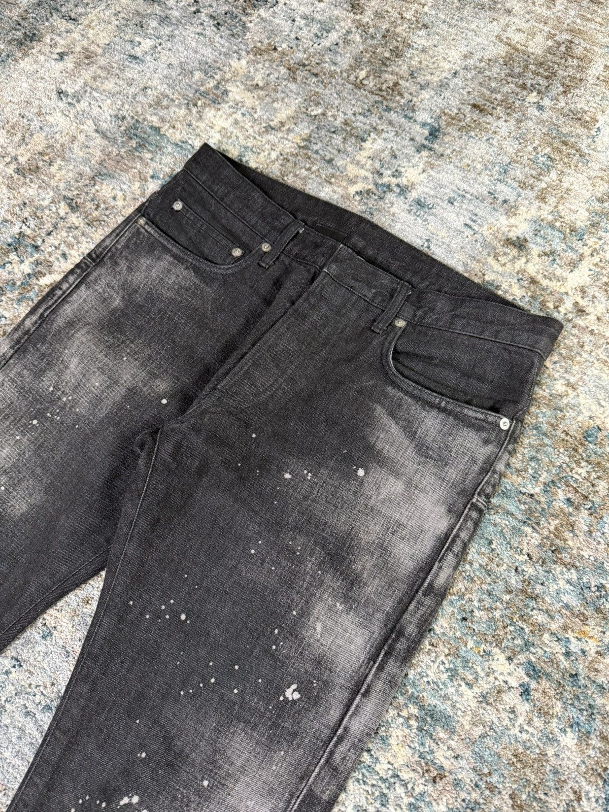 Dior Dior Homme 2014 Black Paint Splatter/ Bleach Denim Size US 30 / EU 46 - 4 Thumbnail