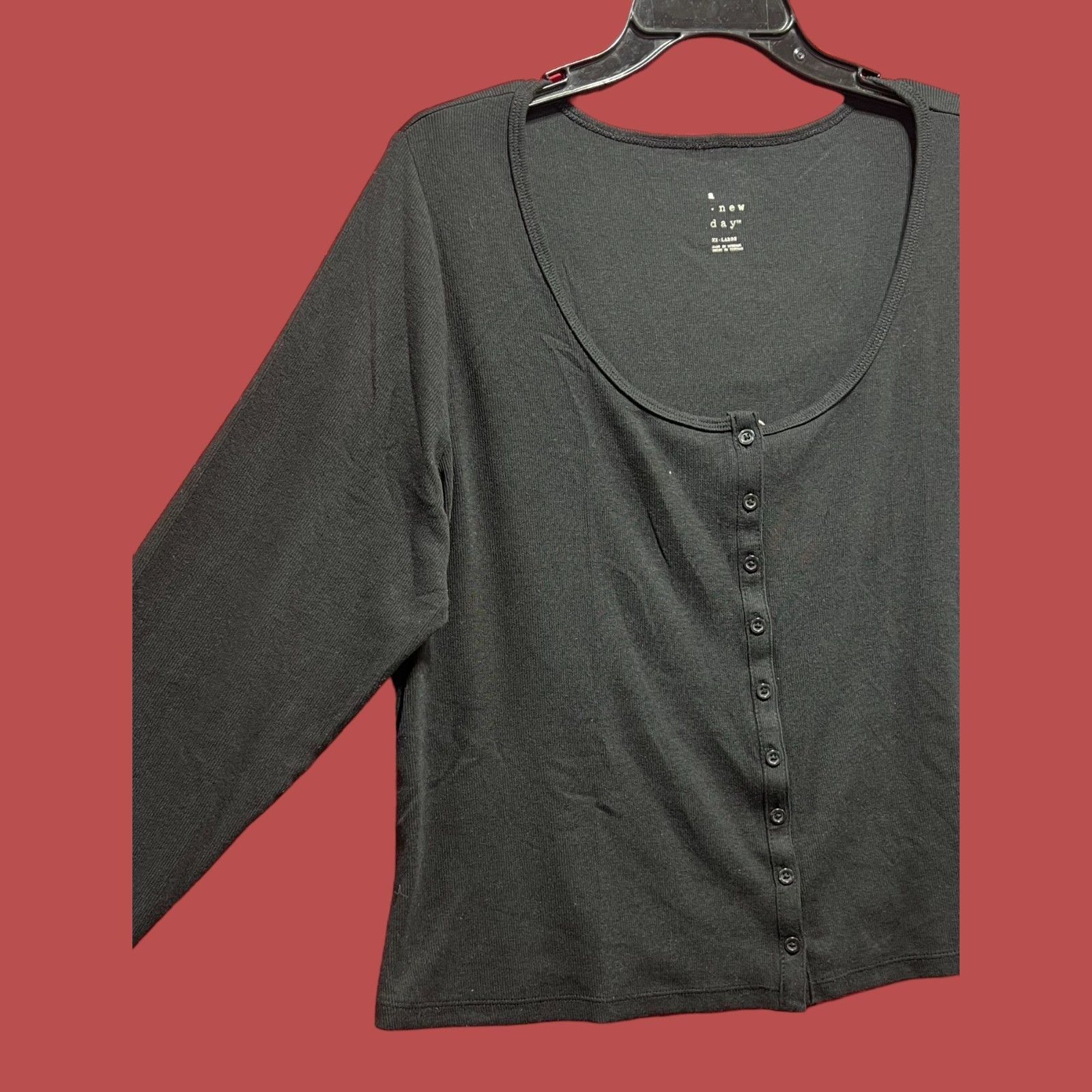 Other A New Day - Women's Botton Front Cardigan Sweater - Black - Size XXL / US 16-18 / IT 52-54 - 14 Thumbnail