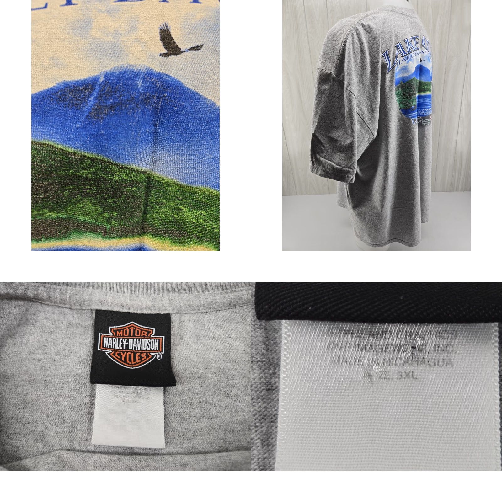 Harley Davidson VINTAGE Harley-Davidson Shirt Mens 3XL Gray Short Sleeve Size US 39 - 9 Thumbnail