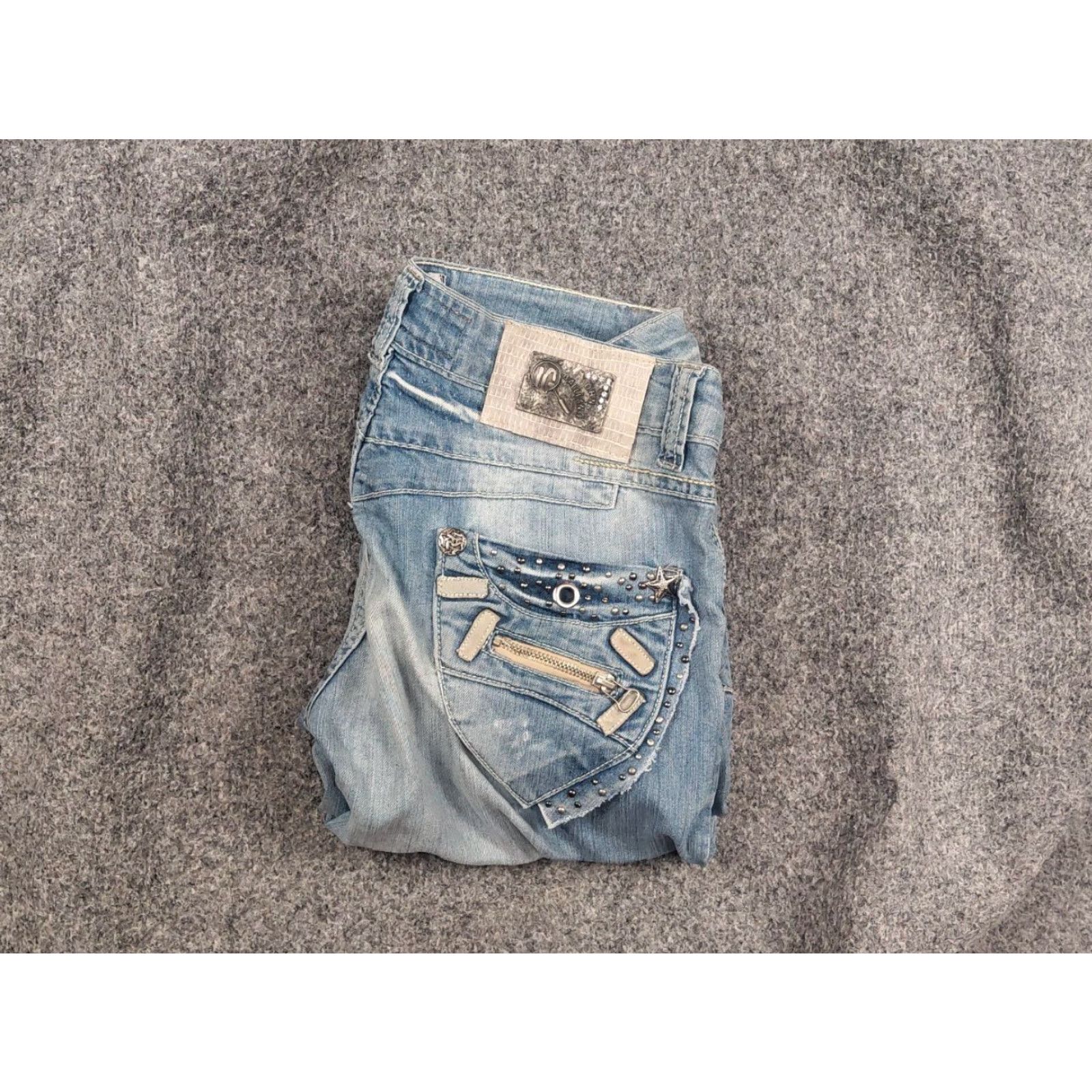 John Galliano VINTAGE John Galliano Jeans Denim 29 Blue 90s Art Biker Logo Distressed 5-Pocket Vintage John Galliano Mens Size US 29 - 2 Thumbnail