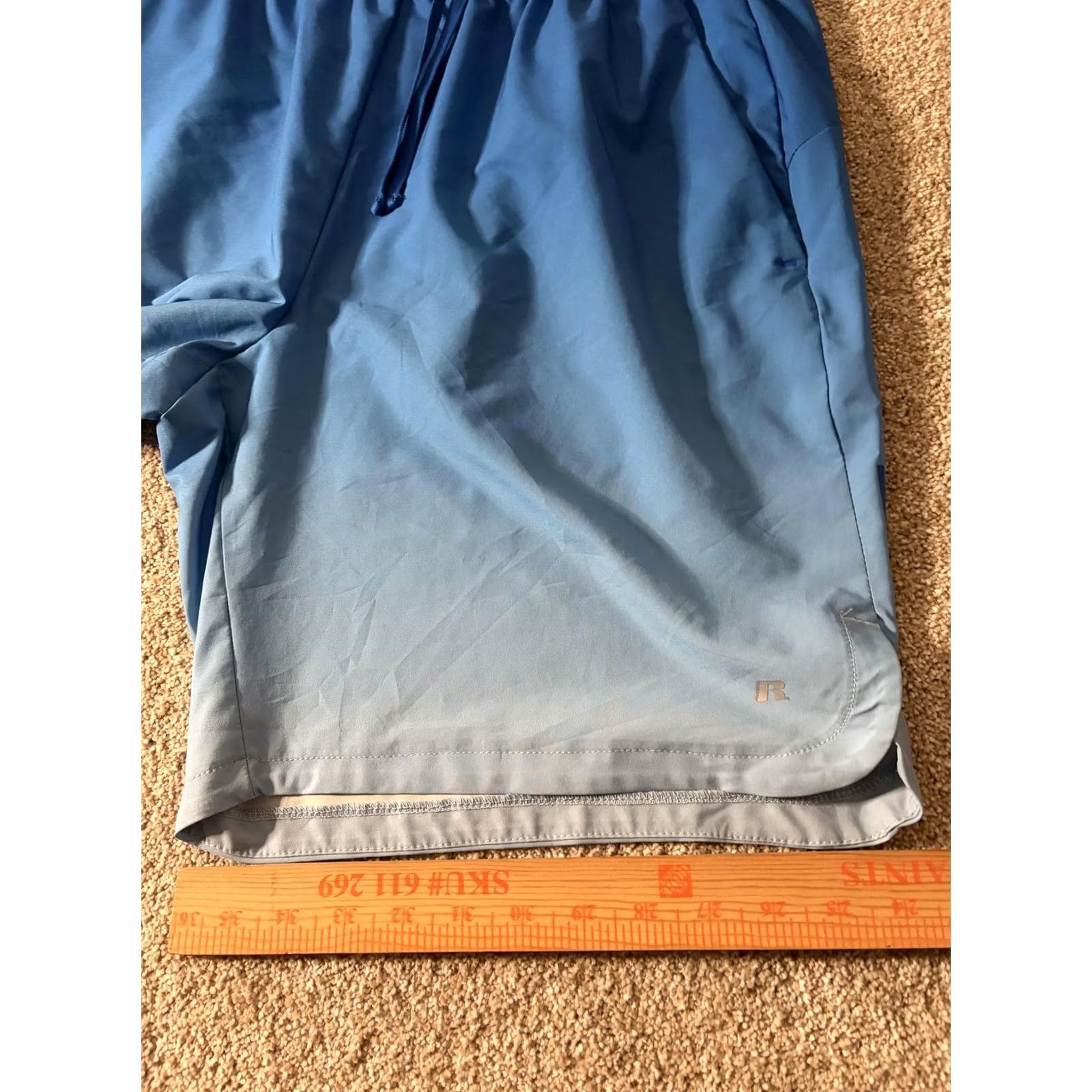 Vintage Russell Mens Large Blue Ombre Dri-Power 360 8" Running Gym Training Shorts Size US 33 - 3 Thumbnail