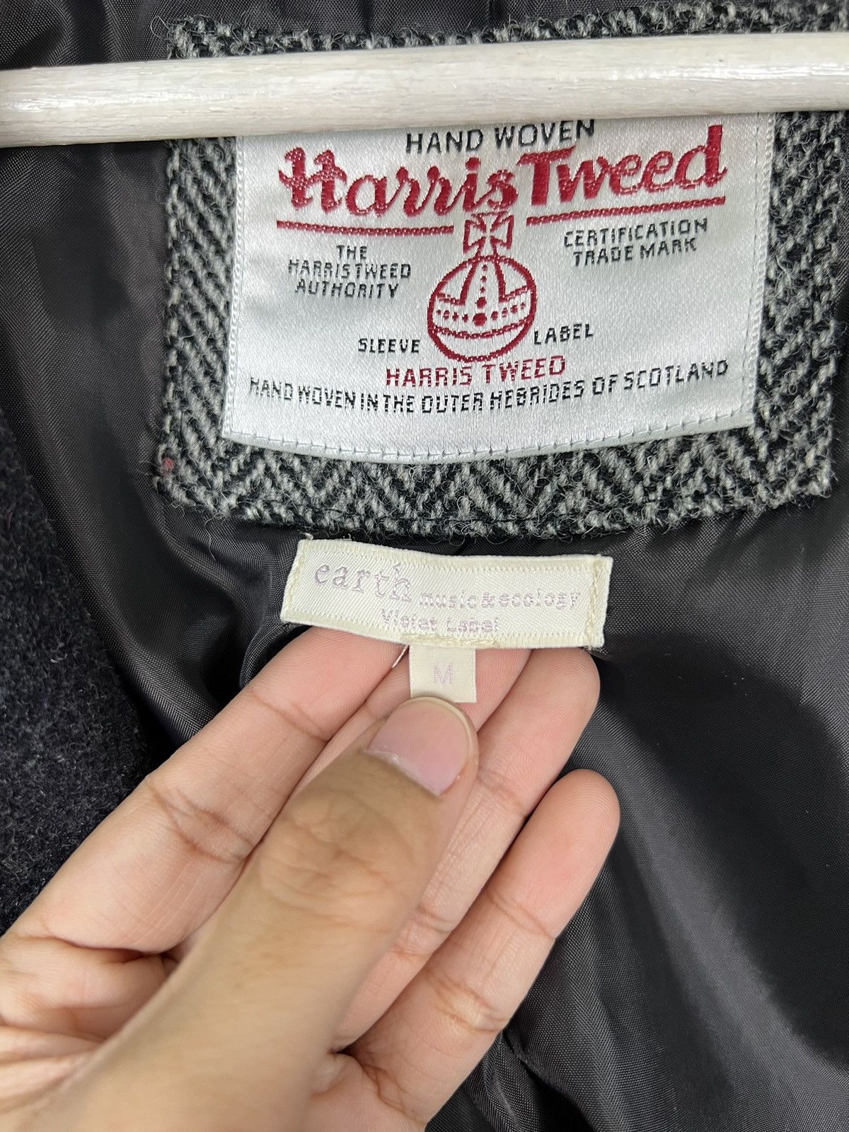 Harris Tweed 🔥 HARRIS TWEED EARTH MUSIC & ECOLOGY VIOLET LABEL COAT Size US S / EU 44-46 / 1 - 14 Thumbnail