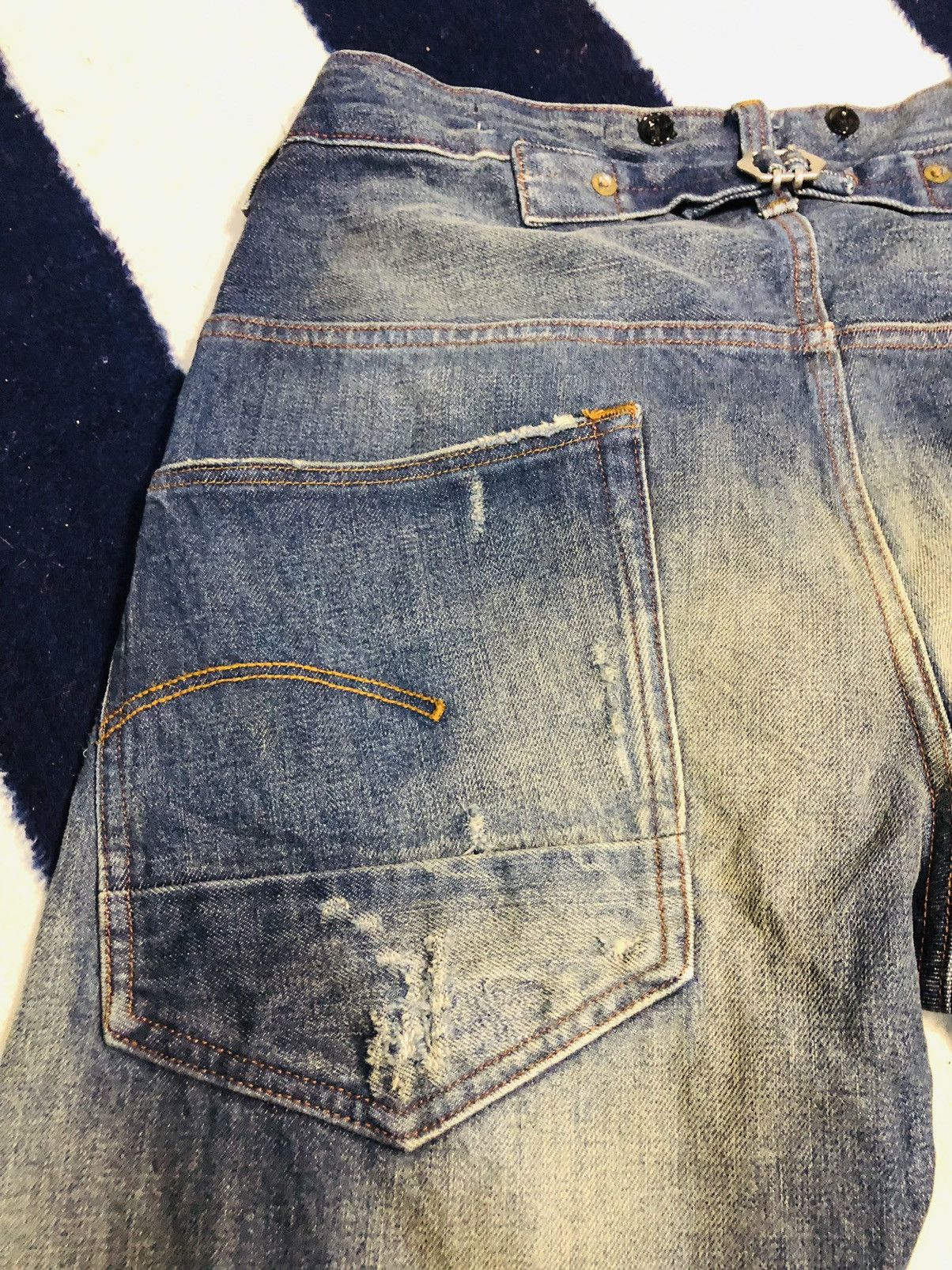 G-Star × Vintage G-Star Distressed Style Denim Jeans (1) Size US 30 / EU 46 - 18 Thumbnail