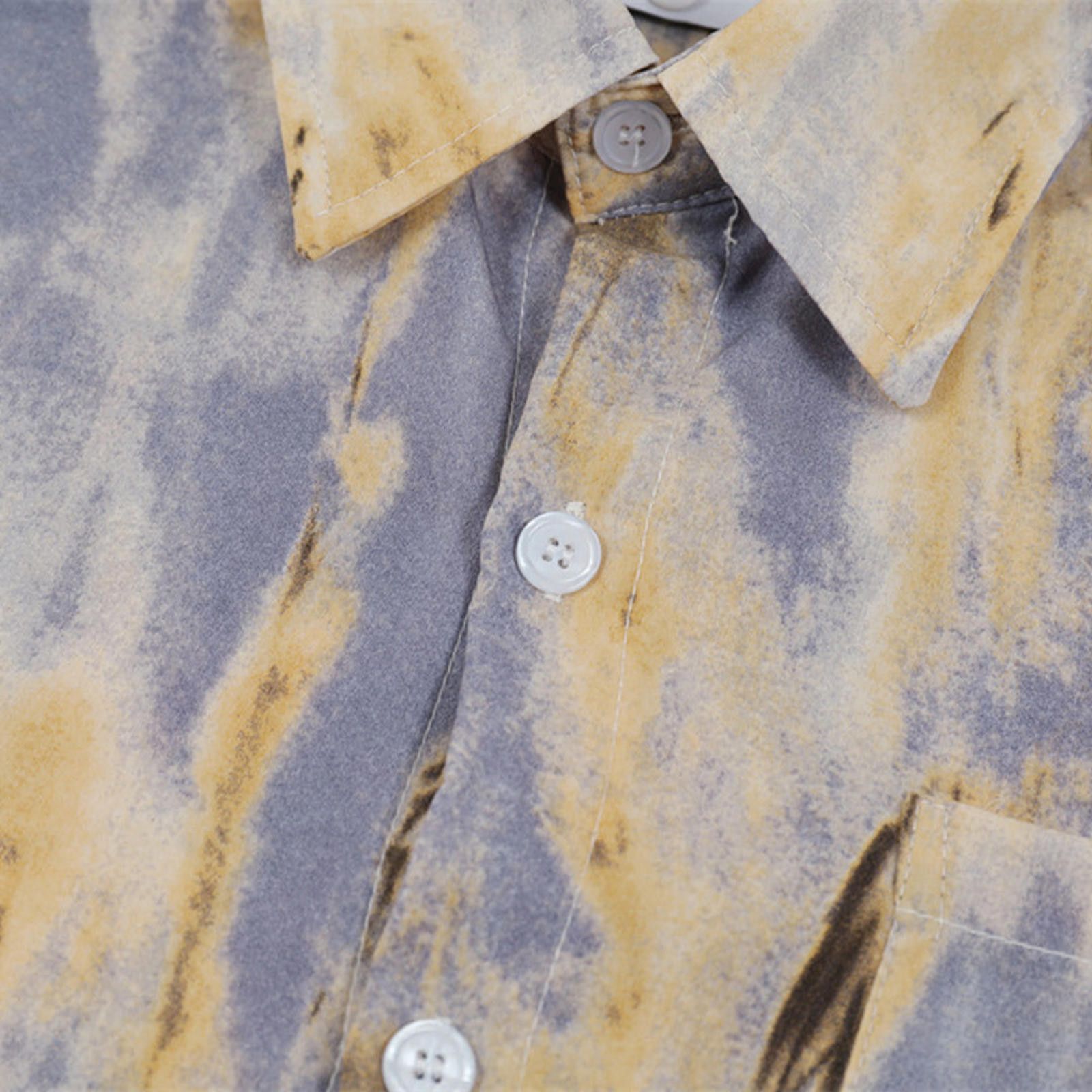 Vintage Painted Short Sleeve Marbled Print Shirt Size US M / EU 48-50 / 2 - 6 Thumbnail