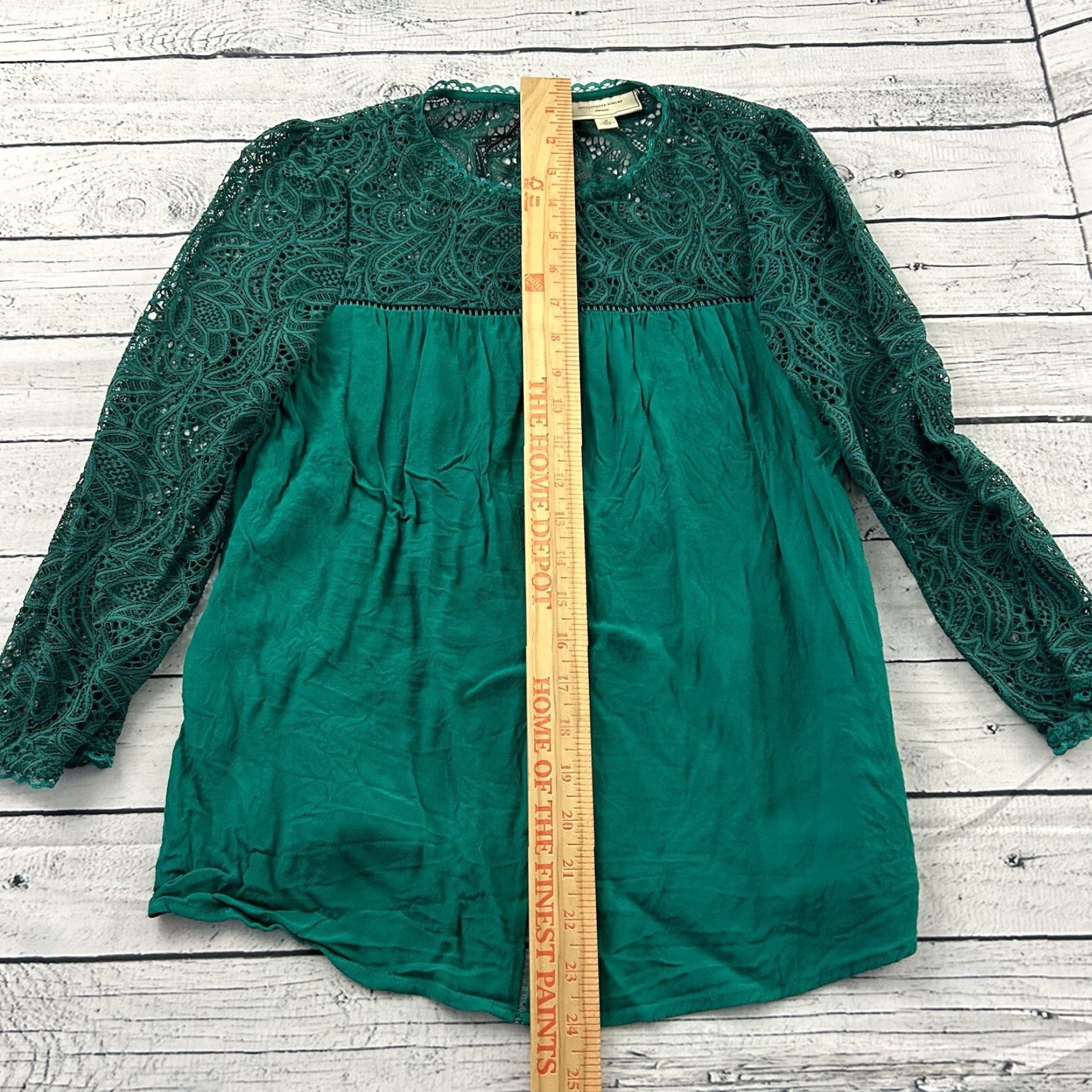 Soeur Moulinette Soeurs 3/4 Sleeve Lace Top Women's 0 Green Shirt Adult Womens Size 0 Green Lace Button-Up Size XS / US 0-2 / IT 36-38 - 3 Thumbnail
