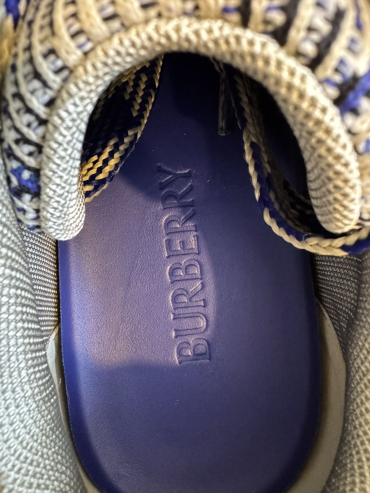 Burberry Burberry Men's "Box Knit" Canvas IP Check Low Top Sneakers Size US 12 / EU 45 - 5 Thumbnail